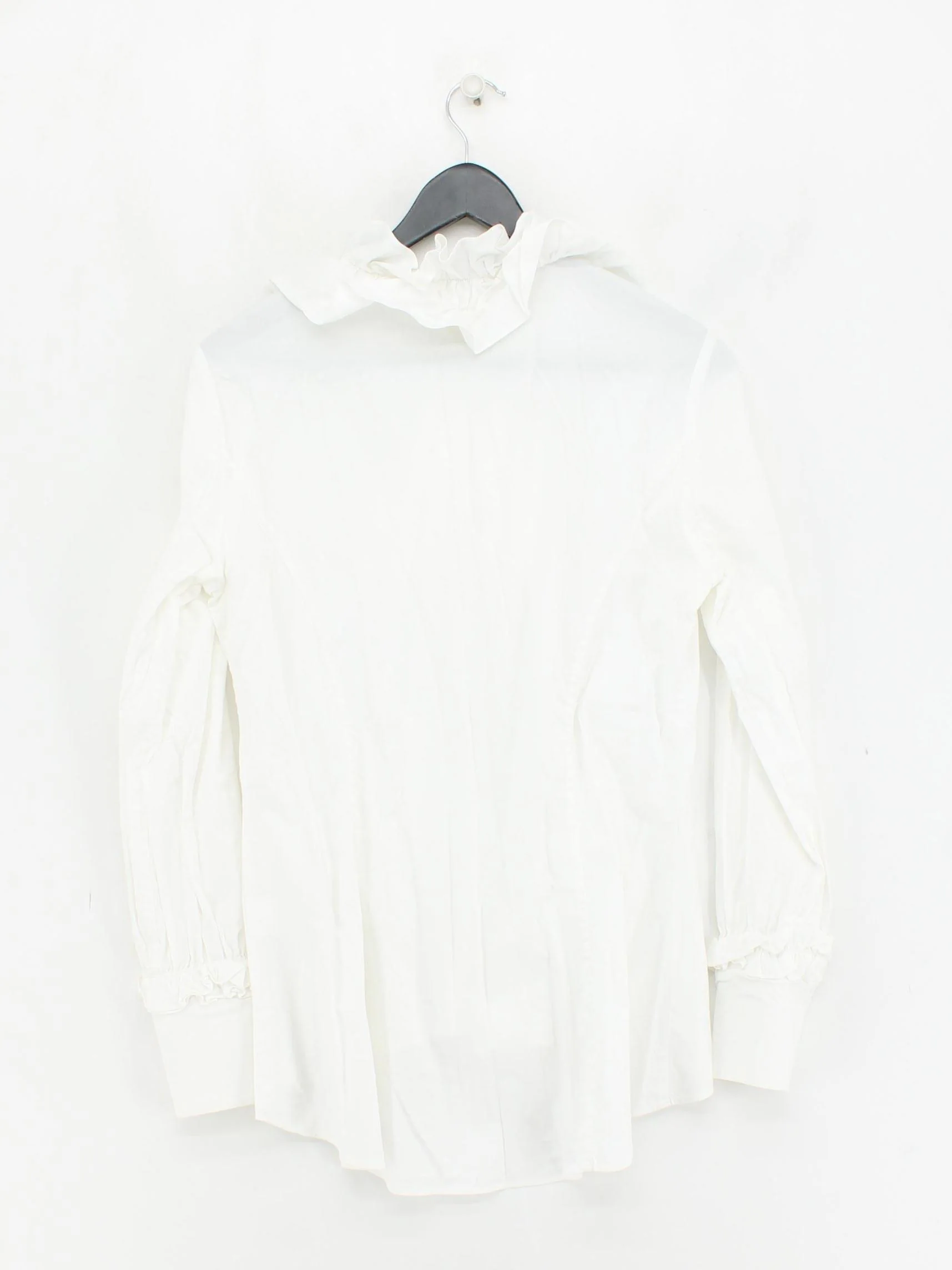 DIFFERENCE Paris Women's Blouse S White Cotton with Elastane Basic - Image 2