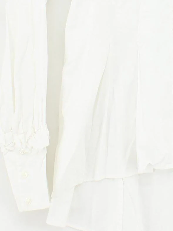 DIFFERENCE Paris Women's Blouse S White Cotton with Elastane Basic - Image 4