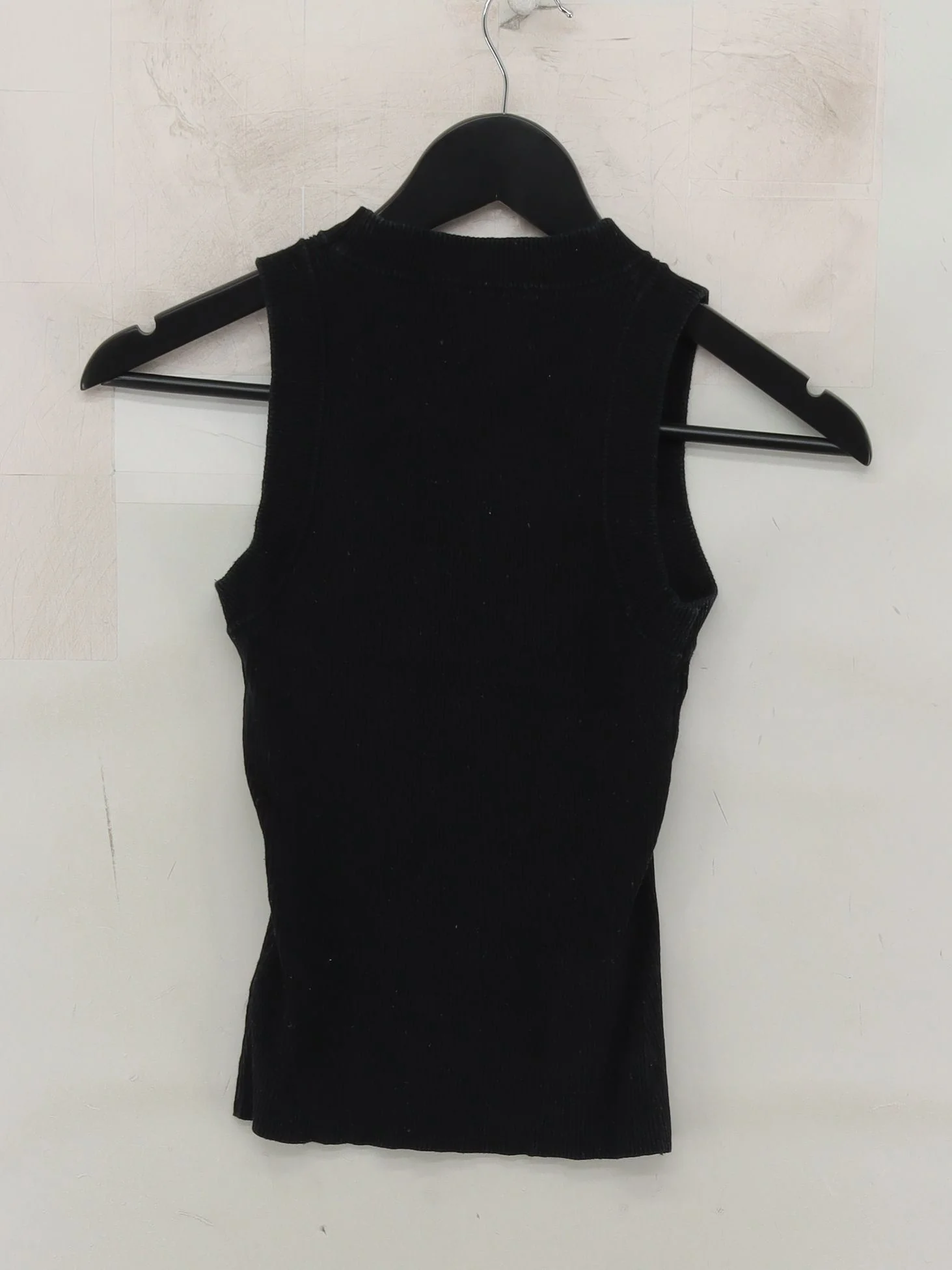 Dissh Women's T-Shirt UK 8 Black Cotton with Nylon Sleeveless Round Neck Basic - Image 2