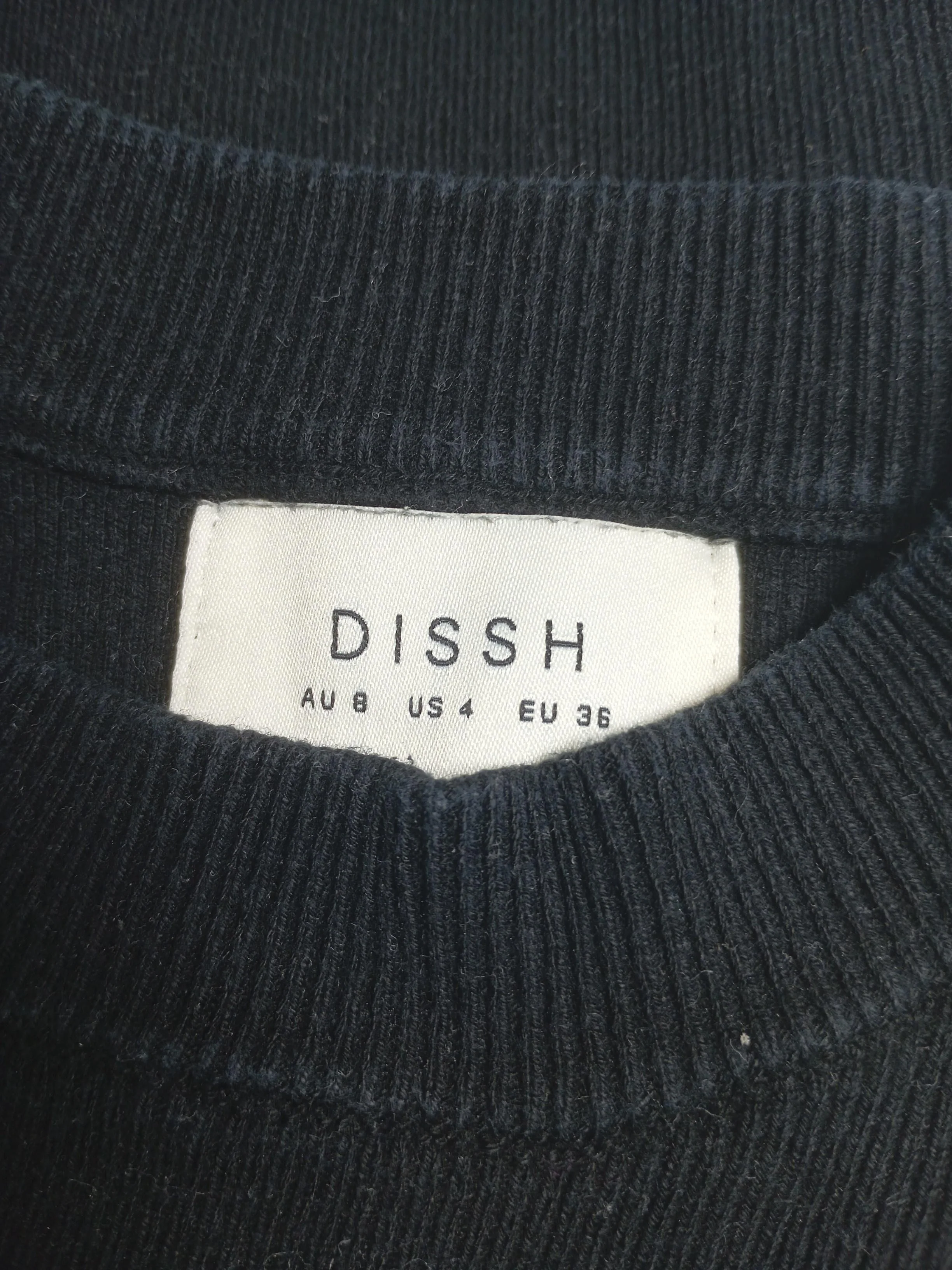 Dissh Women's T-Shirt UK 8 Black Cotton with Nylon Sleeveless Round Neck Basic - Image 7