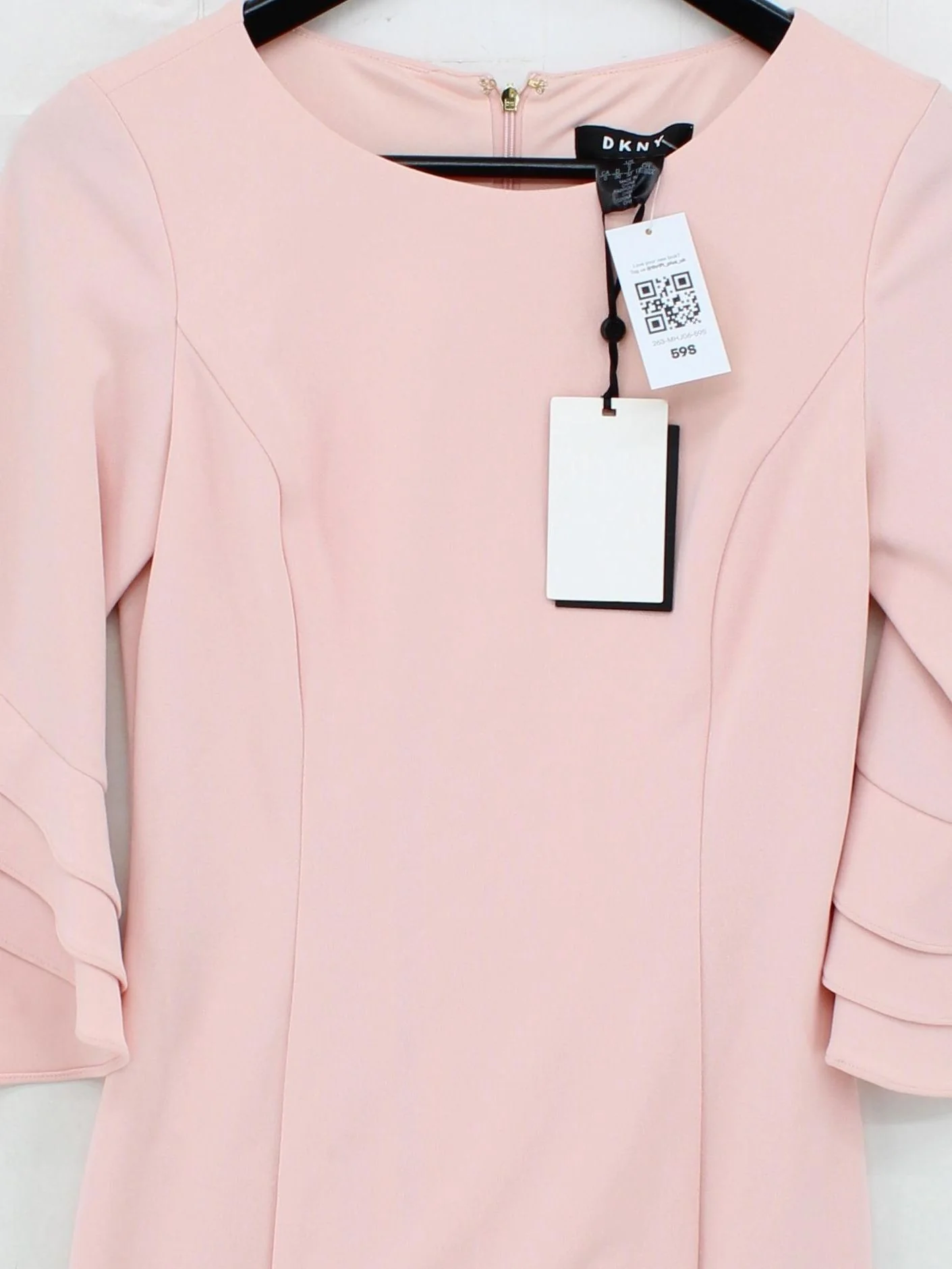 DKNY Bodycon Midi Dress in Pink - Image 3