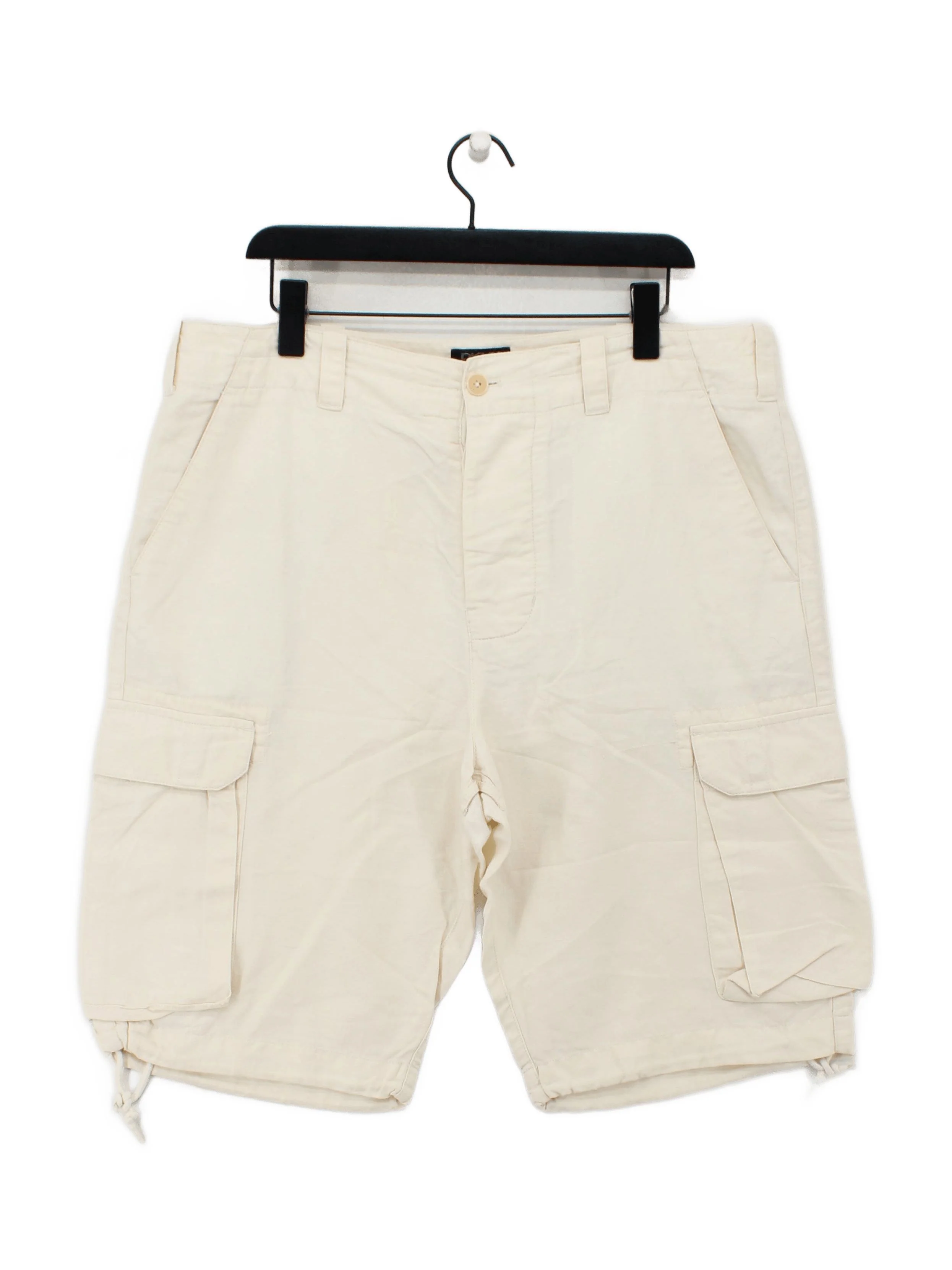 DKNY Men's Shorts W 36 in Cream Linen with Cotton Cargo