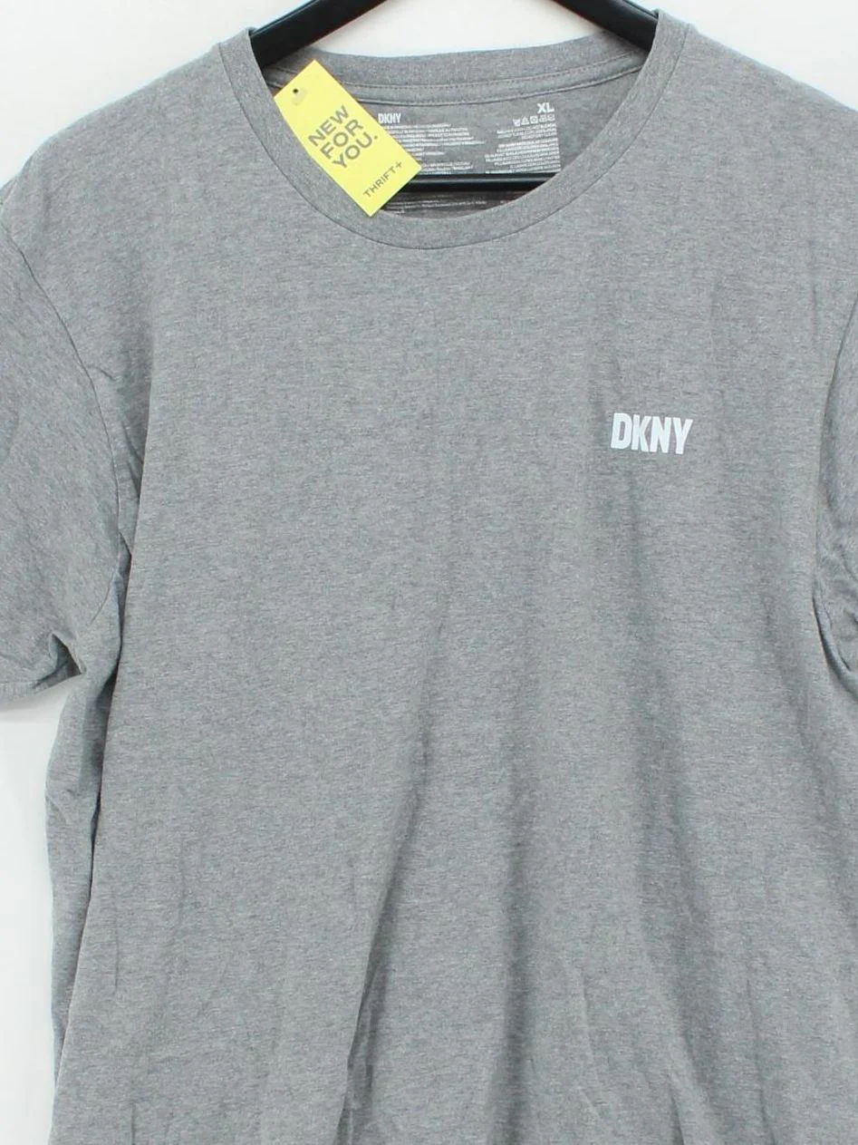 DKNY Men's T-Shirt L Grey 100% Cotton Basic - Image 3