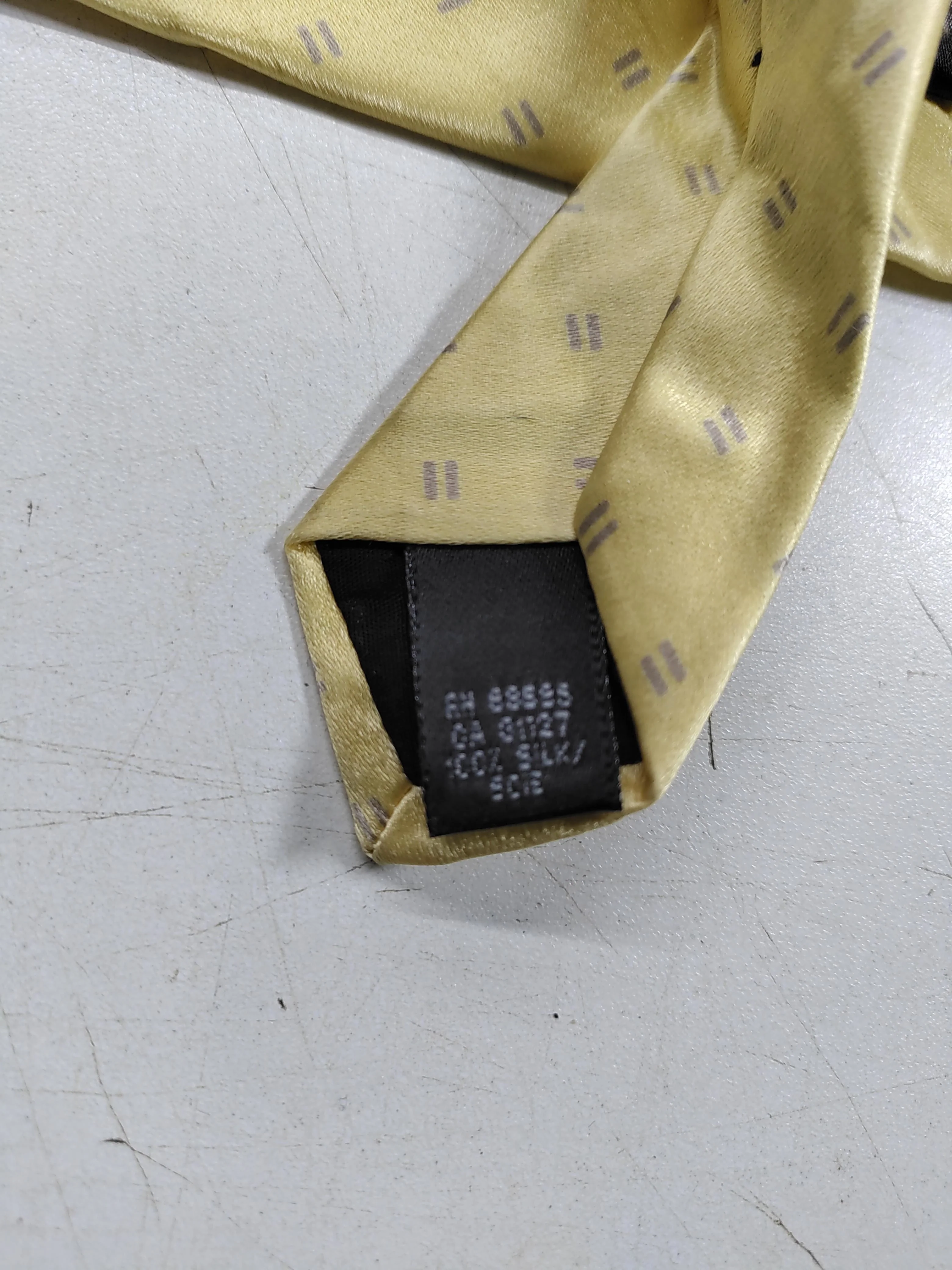 DKNY Men's Tie Yellow 100% Silk - Image 6