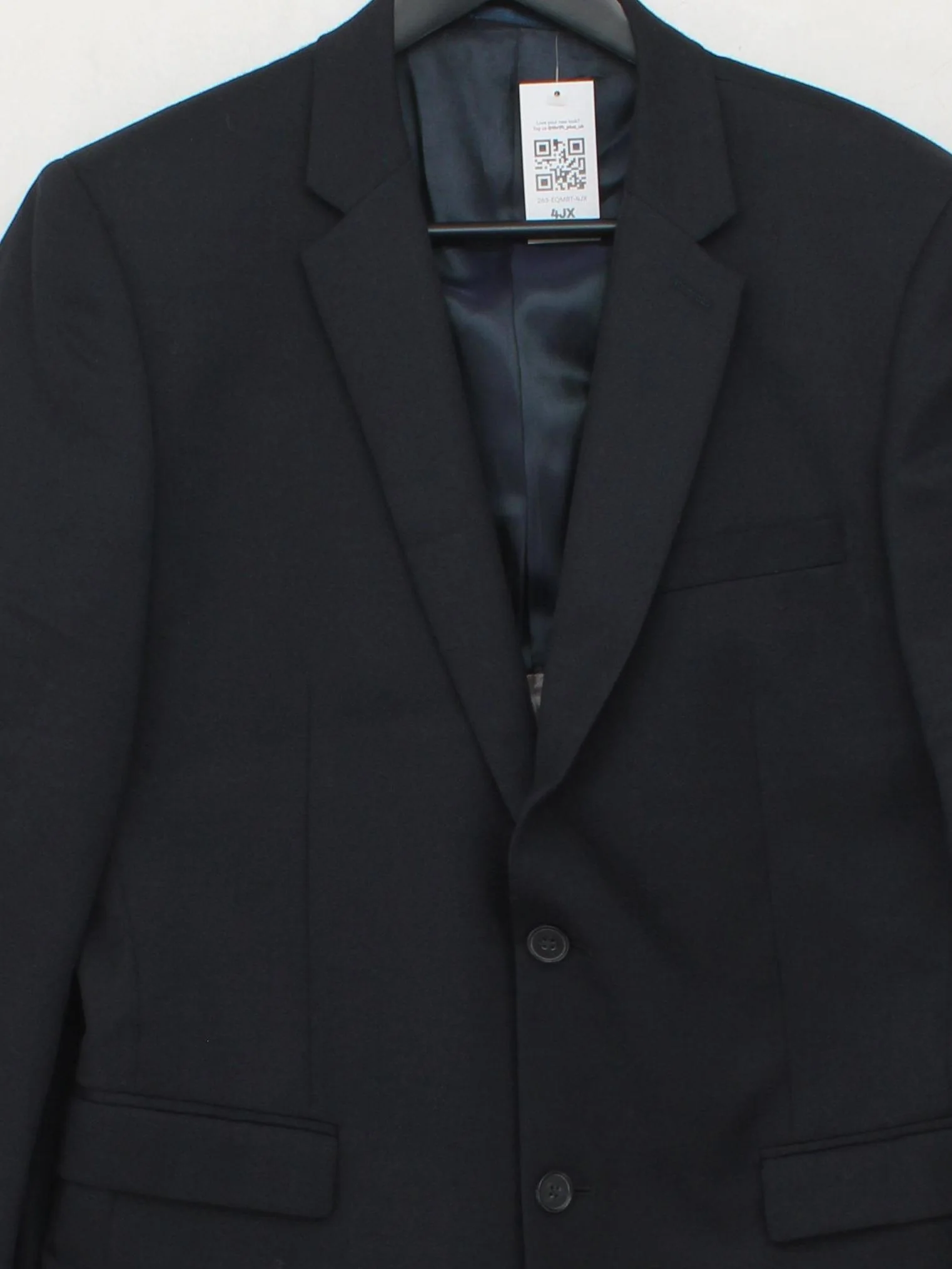 DKNY Men's Two Piece Suit Chest: 42 in Black Wool with Viscose, Acetate 2 Piece - Image 3