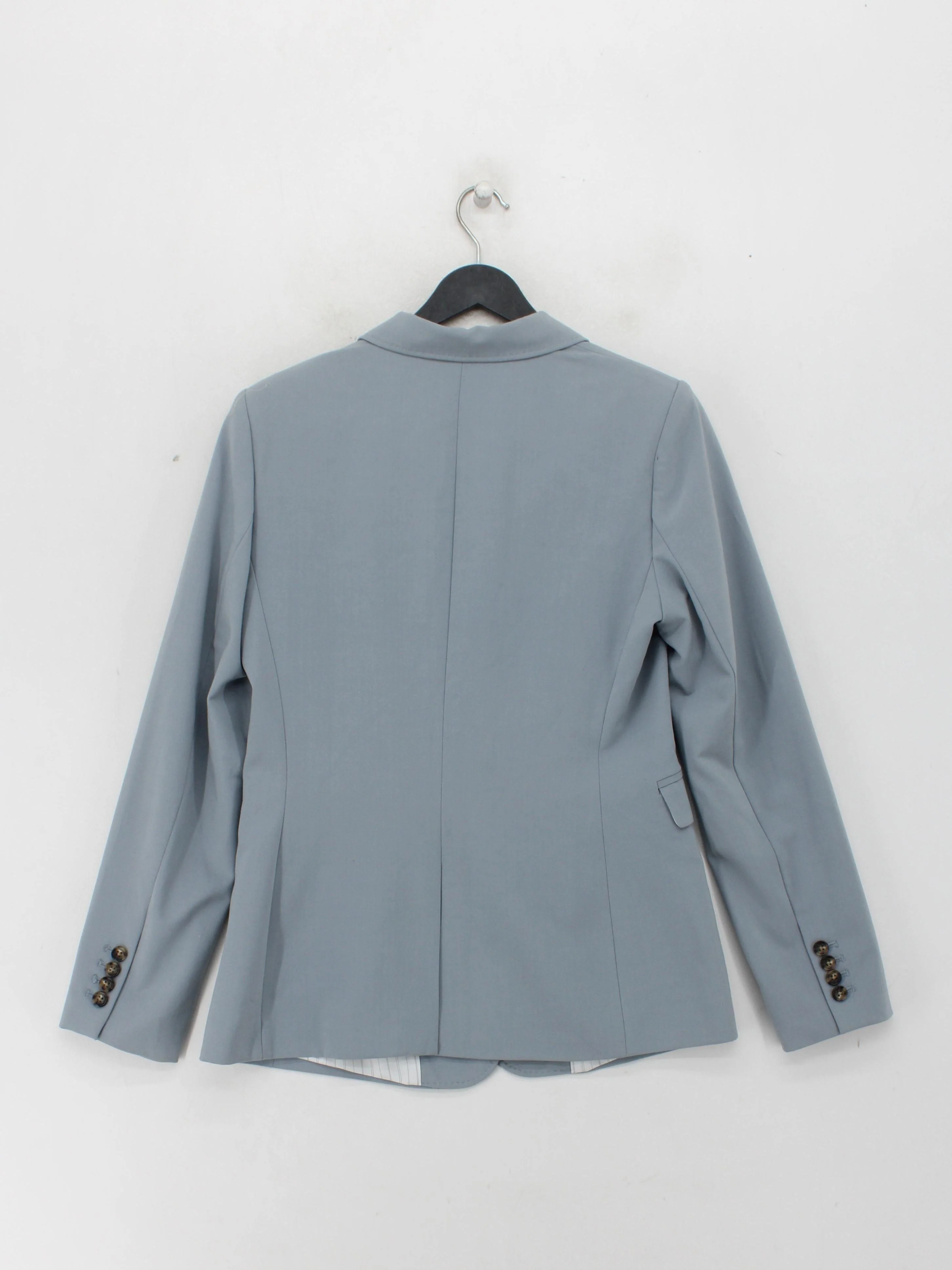 DKNY Women's Blazer UK 8 Blue Polyester with Rayon, Spandex Overcoat - Image 2