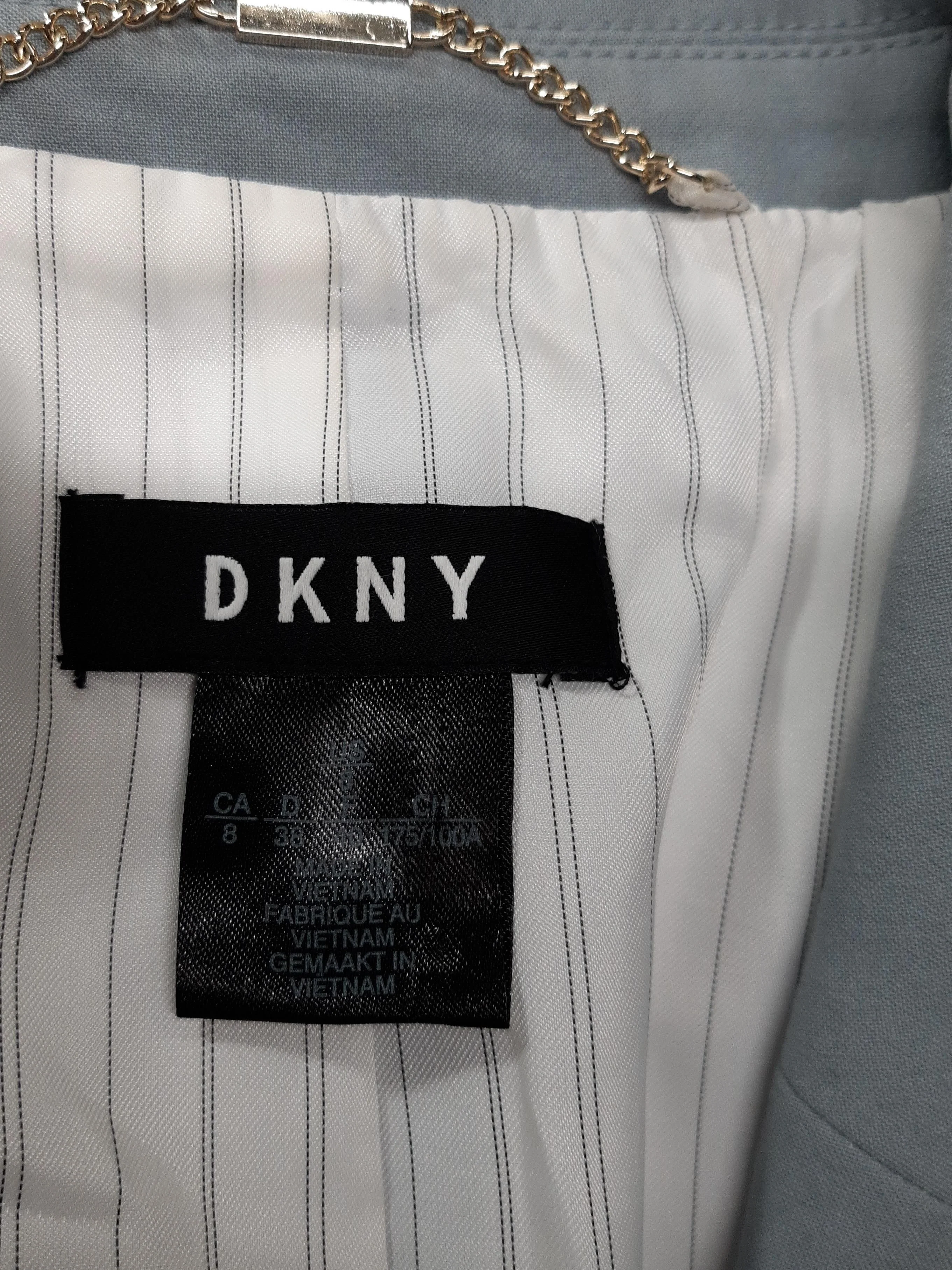 DKNY Women's Blazer UK 8 Blue Polyester with Rayon, Spandex Overcoat - Image 5