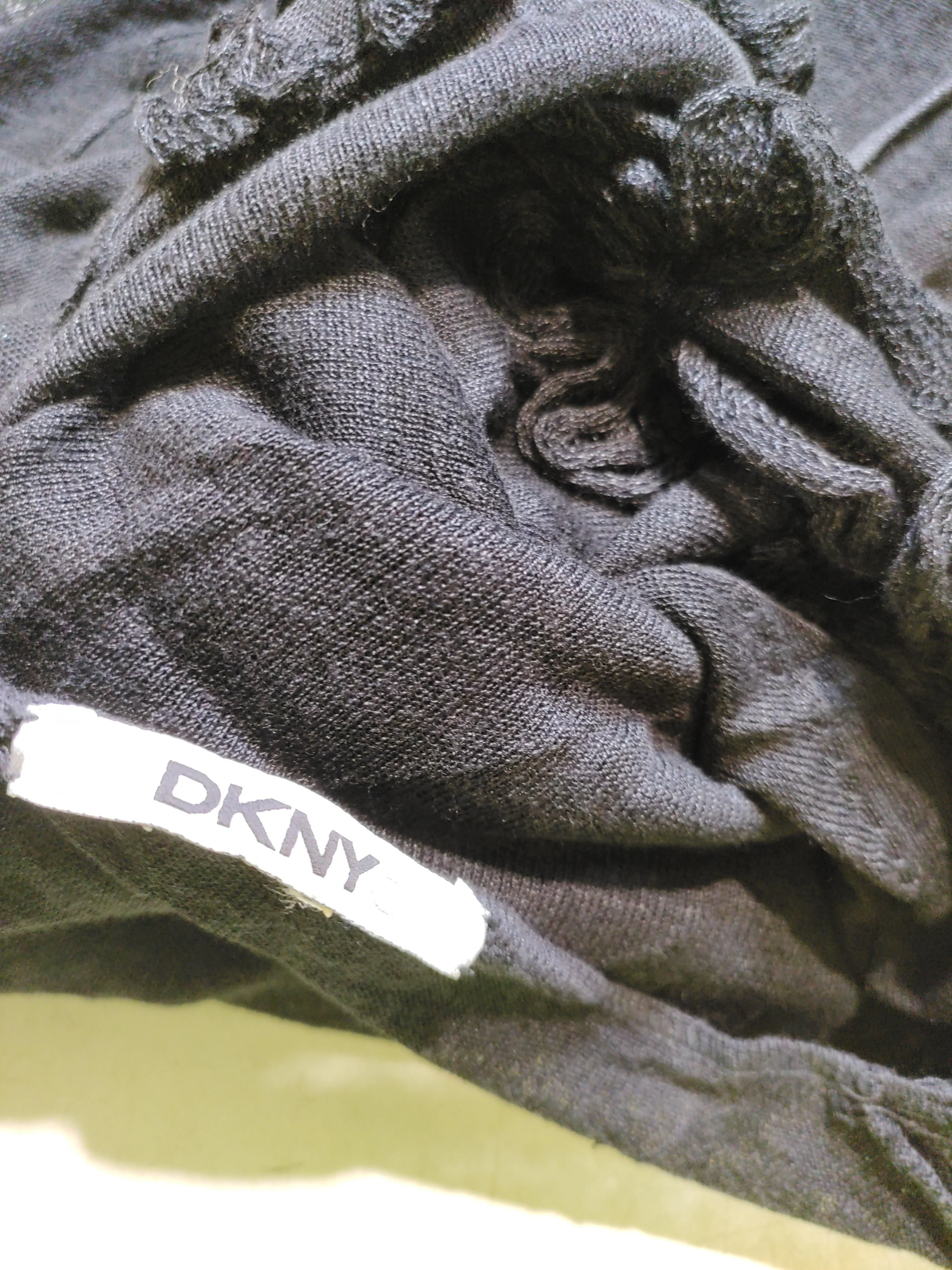 DKNY Women's Cardigan M Black Linen with Viscose V-Neck Cardigan - Image 6