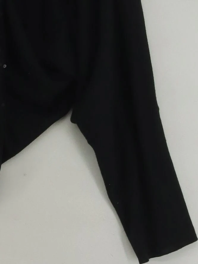DKNY Women's Cardigan M Black Silk with Cashmere Round Neck Cardigan - Image 4