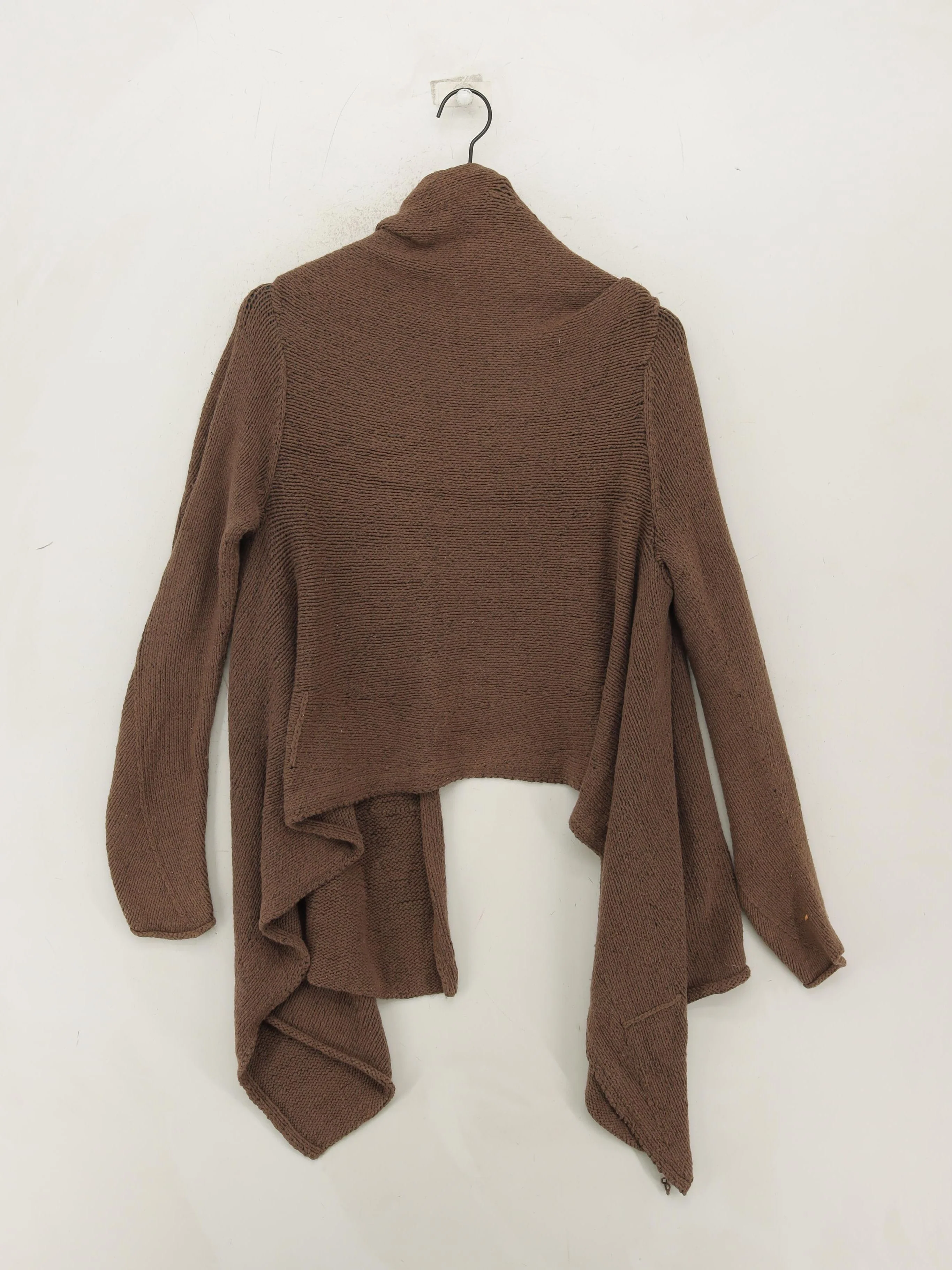 DKNY Women's Cardigan S Brown Cotton with Nylon, Elastane Collared Cardigan - Image 2