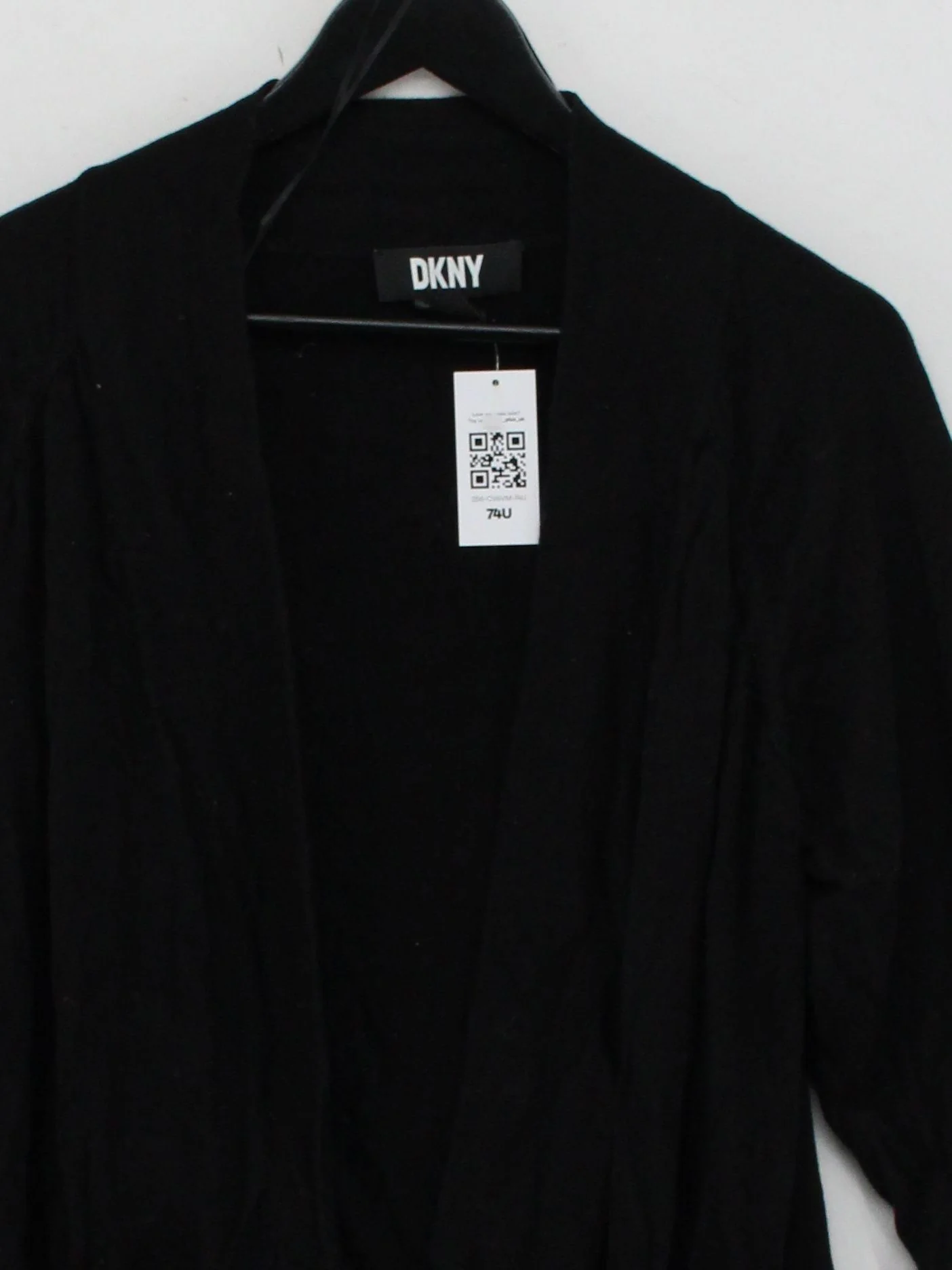 DKNY Women's Cardigan XL Black 100% Cotton V-Neck Cardigan - Image 3