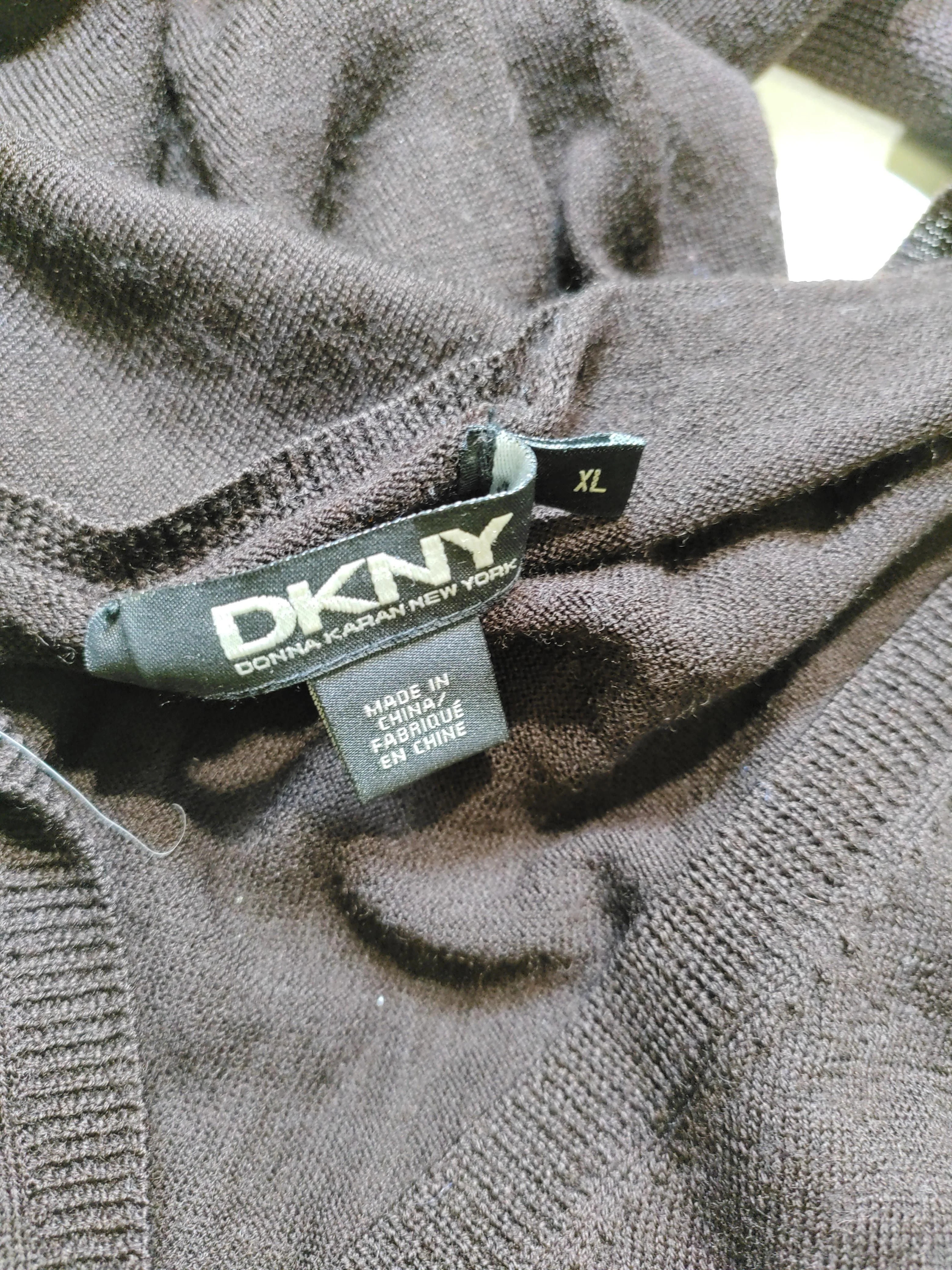 DKNY Women's Cardigan XL Brown 100% Wool V-Neck Cardigan - Image 5