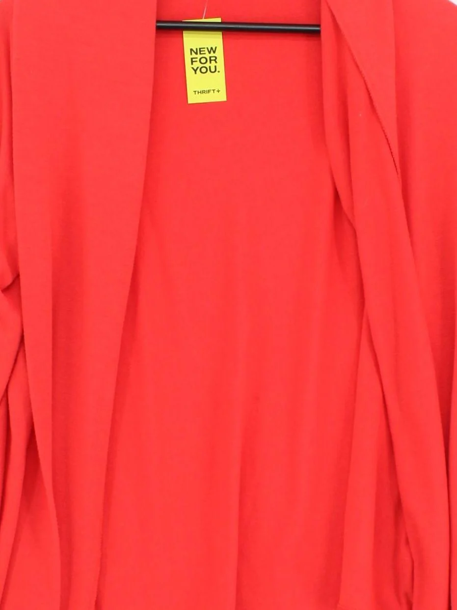DKNY Women's Cardigan XL Red Polyester with Viscose, Elastane V-Neck Cardigan - Image 3