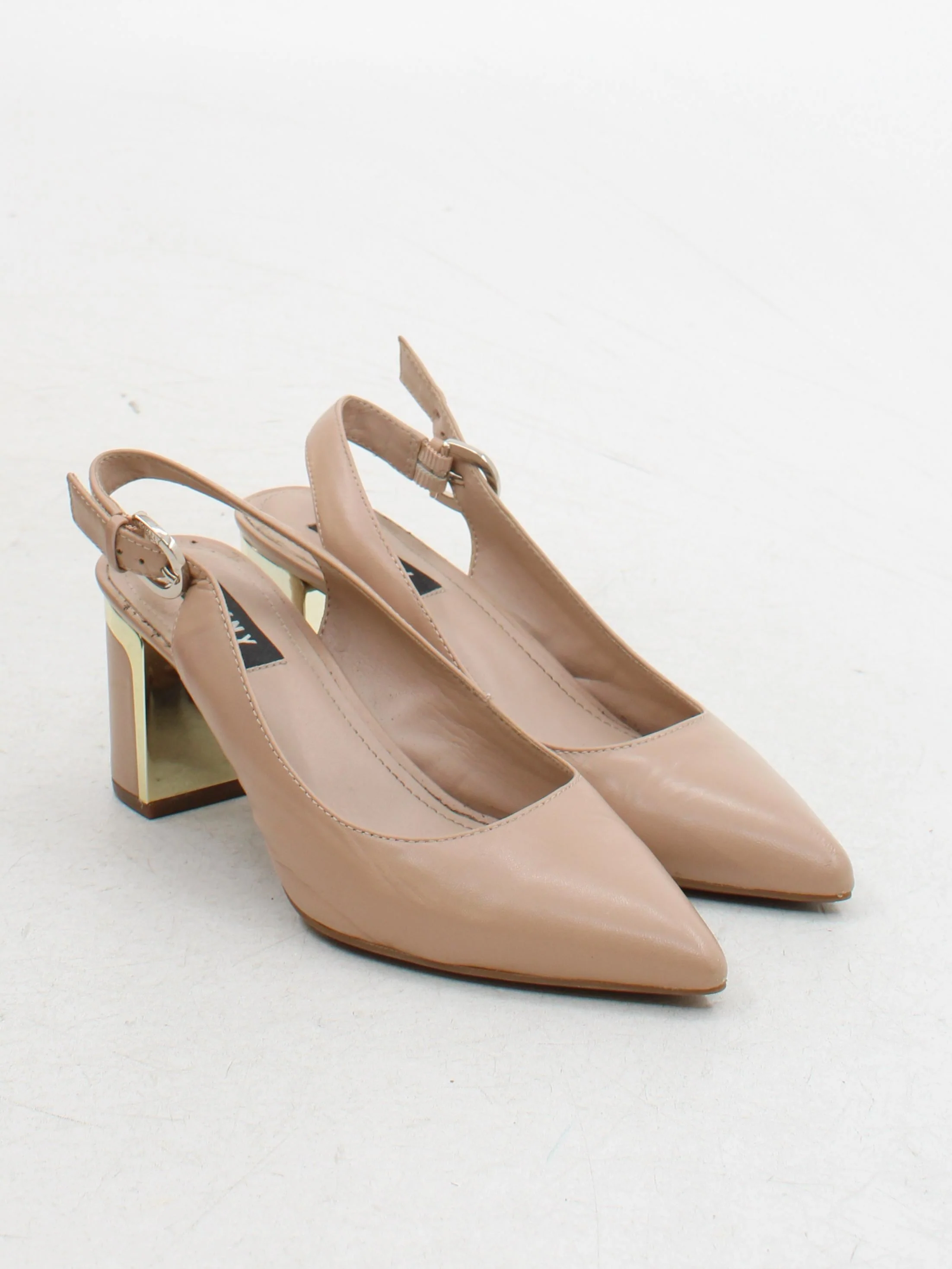 DKNY Women's Heels UK 4.5 Tan 100% Leather Court - Image 4