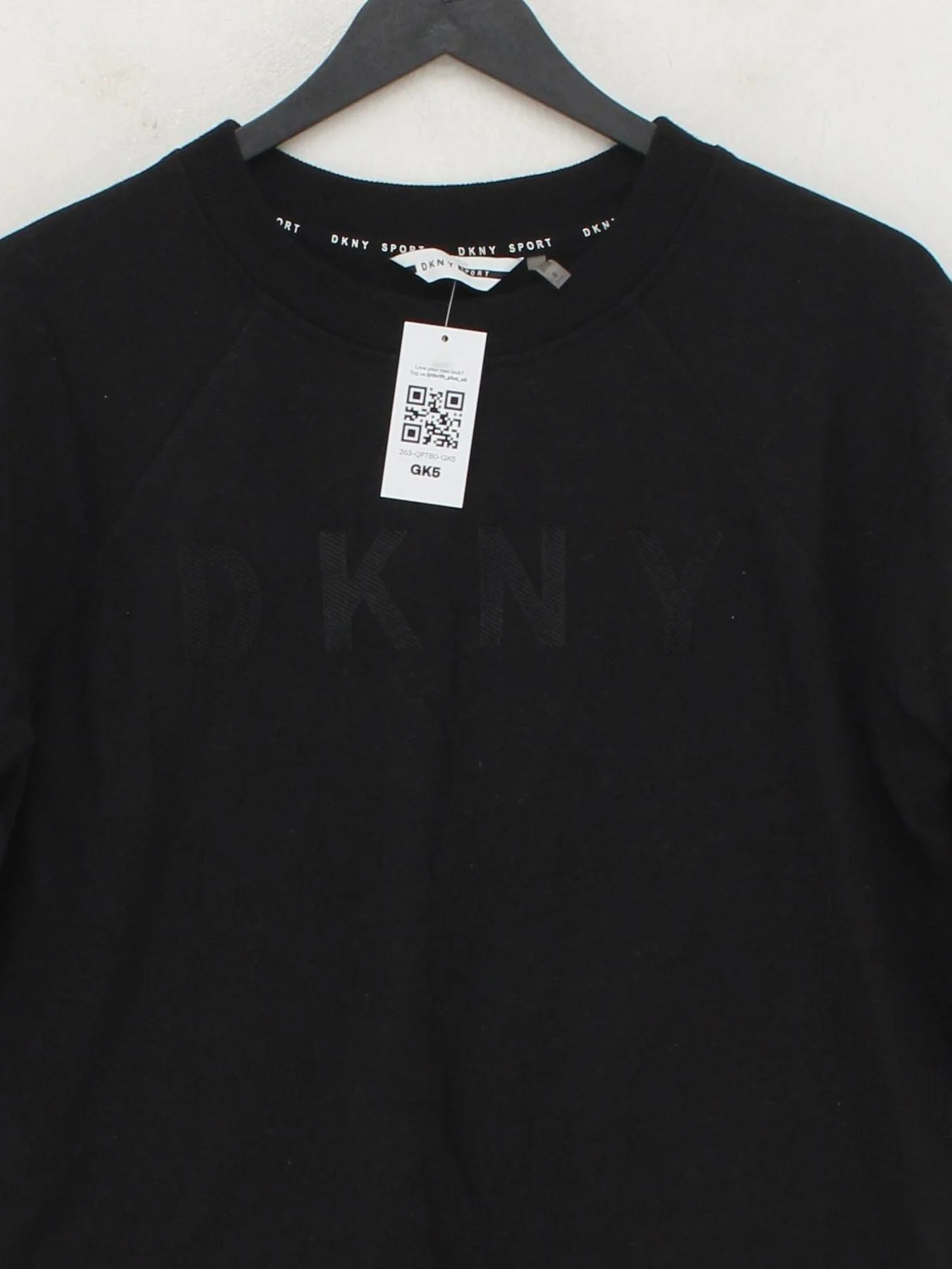 DKNY Women's Hoodie M Black Graphic Cotton with Polyester Pullover - Image 3