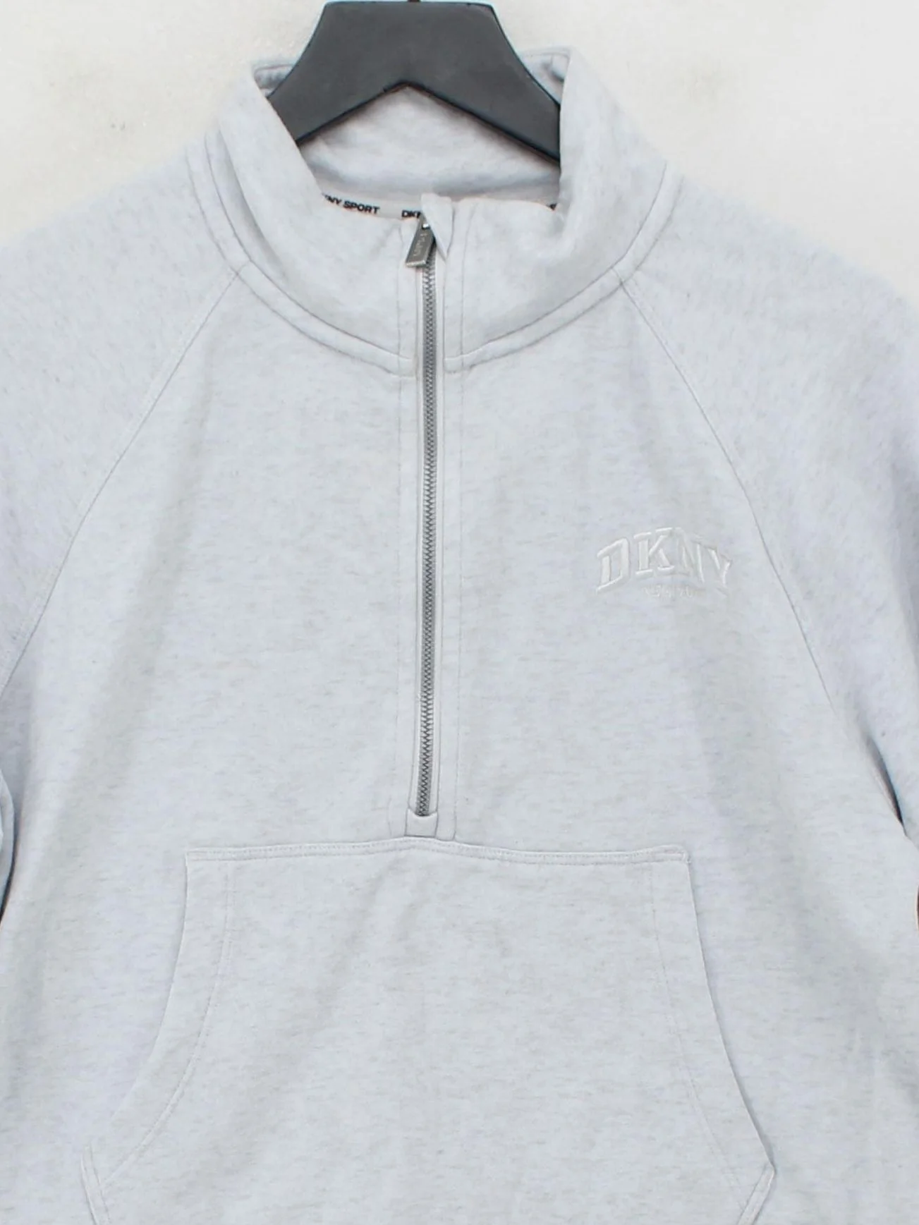 DKNY Women's Hoodie M Grey Cotton with Polyester Pullover - Image 3
