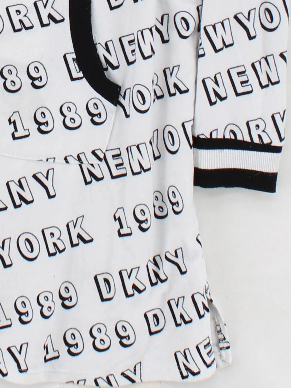 DKNY Women's Hoodie M White Graphic Polyester with Elastane Pullover - Image 4