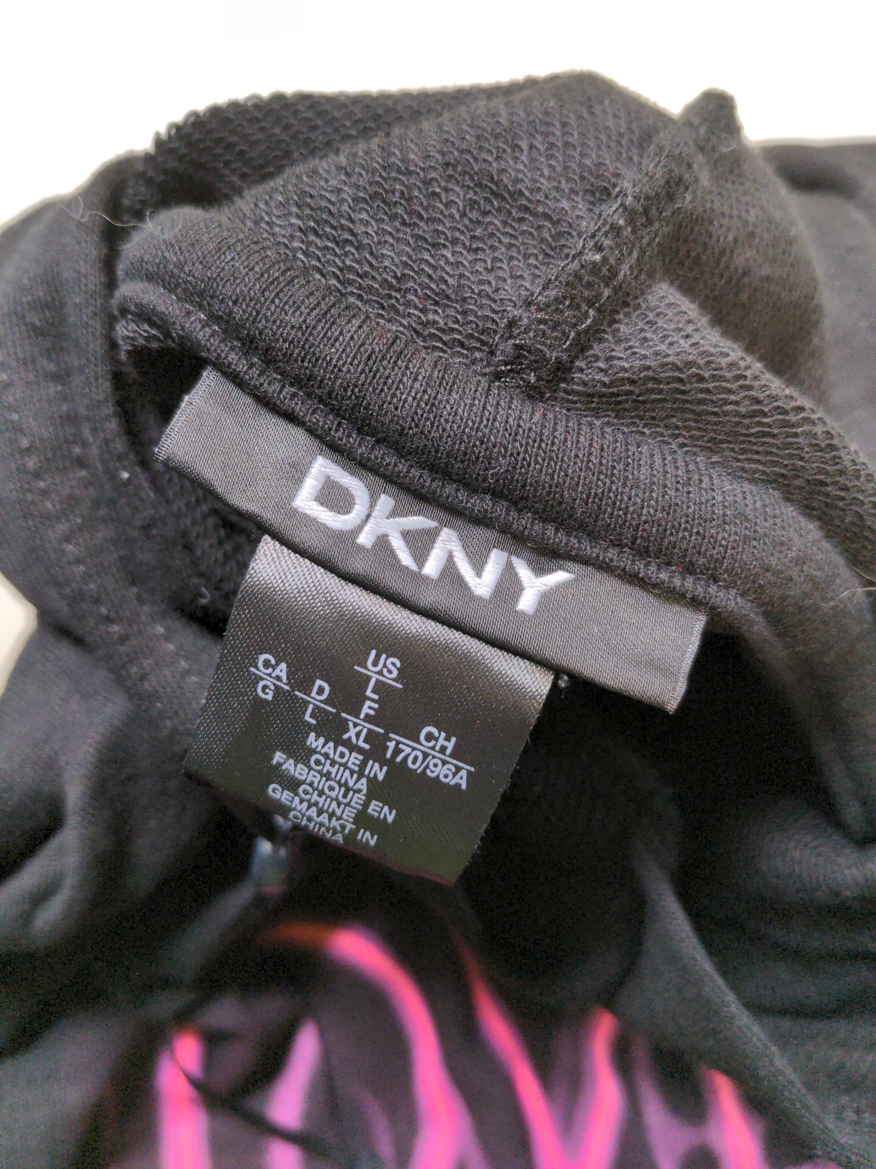 DKNY Women's Hoodie XL Black Graphic Cotton with Polyester, Spandex Pullover - Image 5