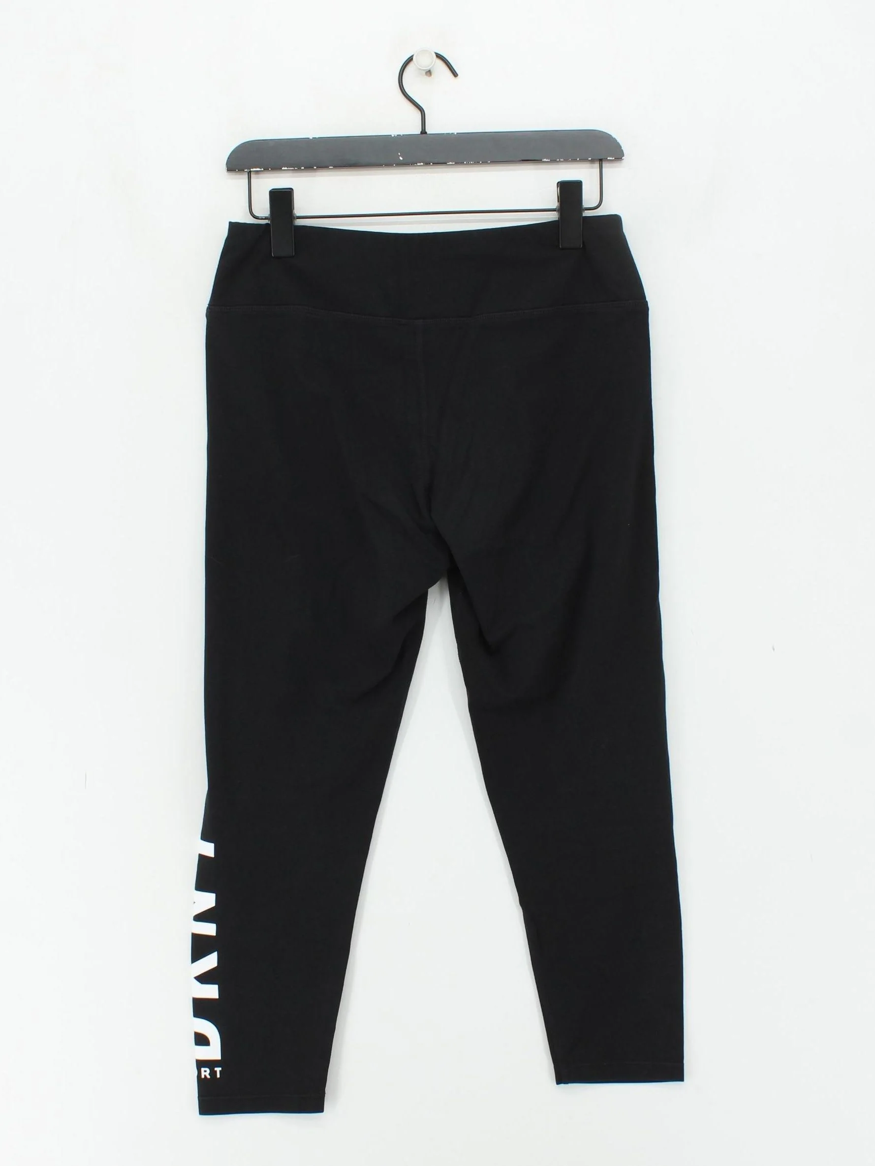 DKNY Women's Leggings L Black Graphic Cotton with Elastane Capri - Image 2