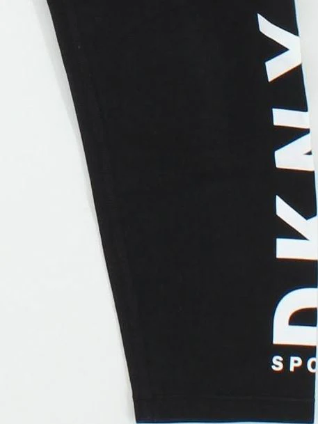 DKNY Women's Leggings L Black Graphic Cotton with Elastane Capri - Image 4