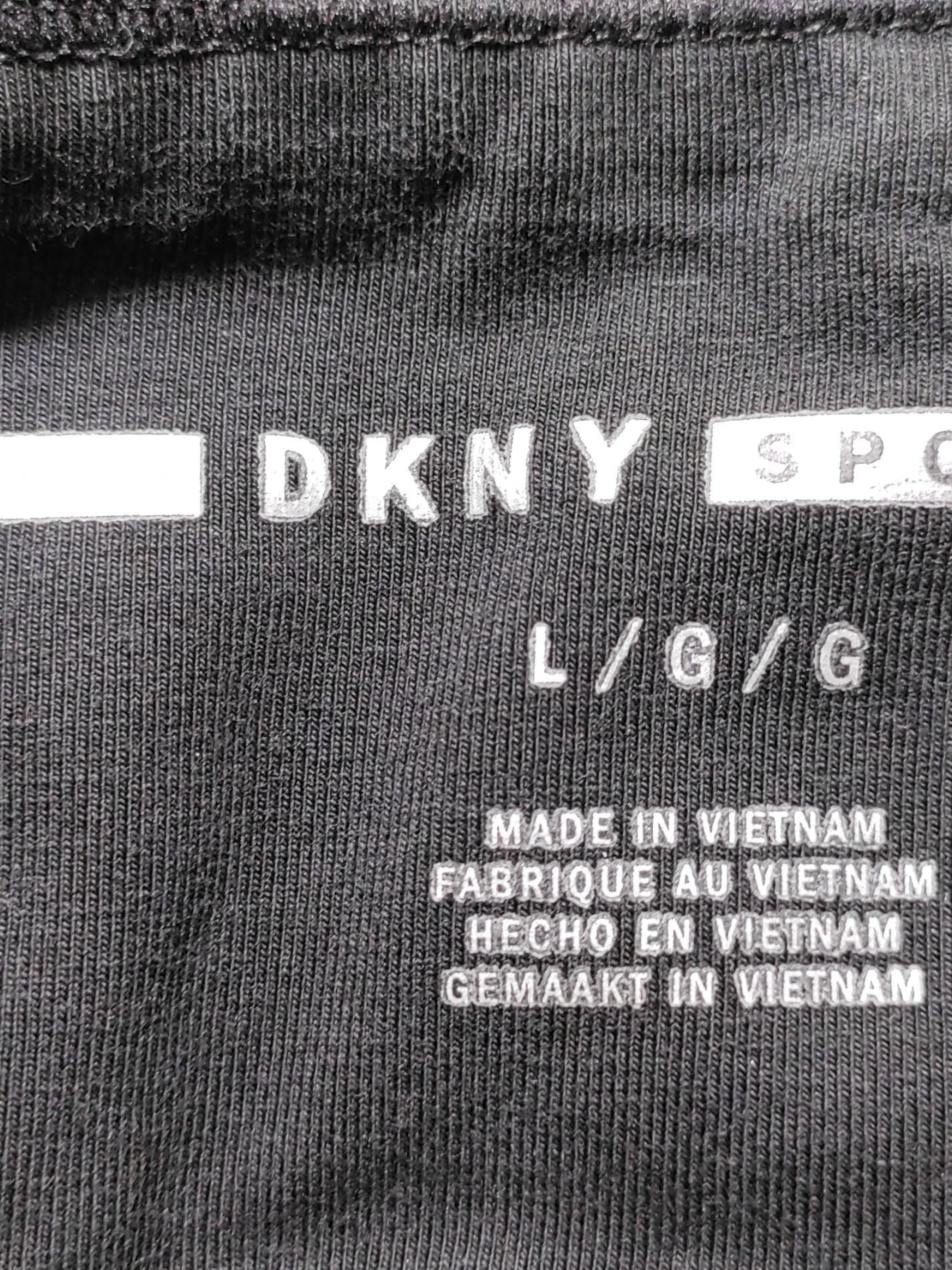DKNY Women's Leggings L Black Graphic Cotton with Elastane Capri - Image 5