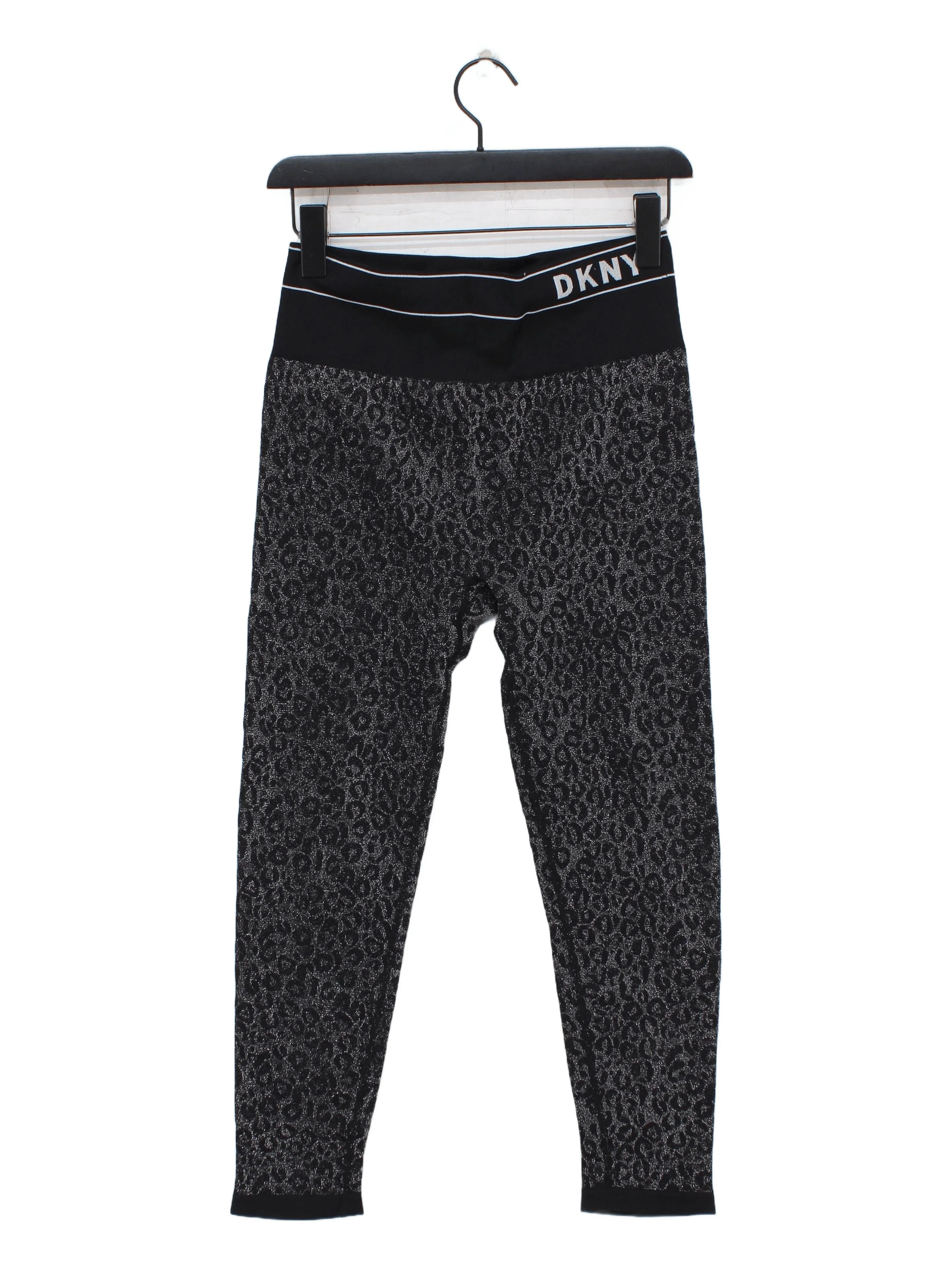 DKNY Women's Leggings W 26 in Black Animal Print 100% Other Full length