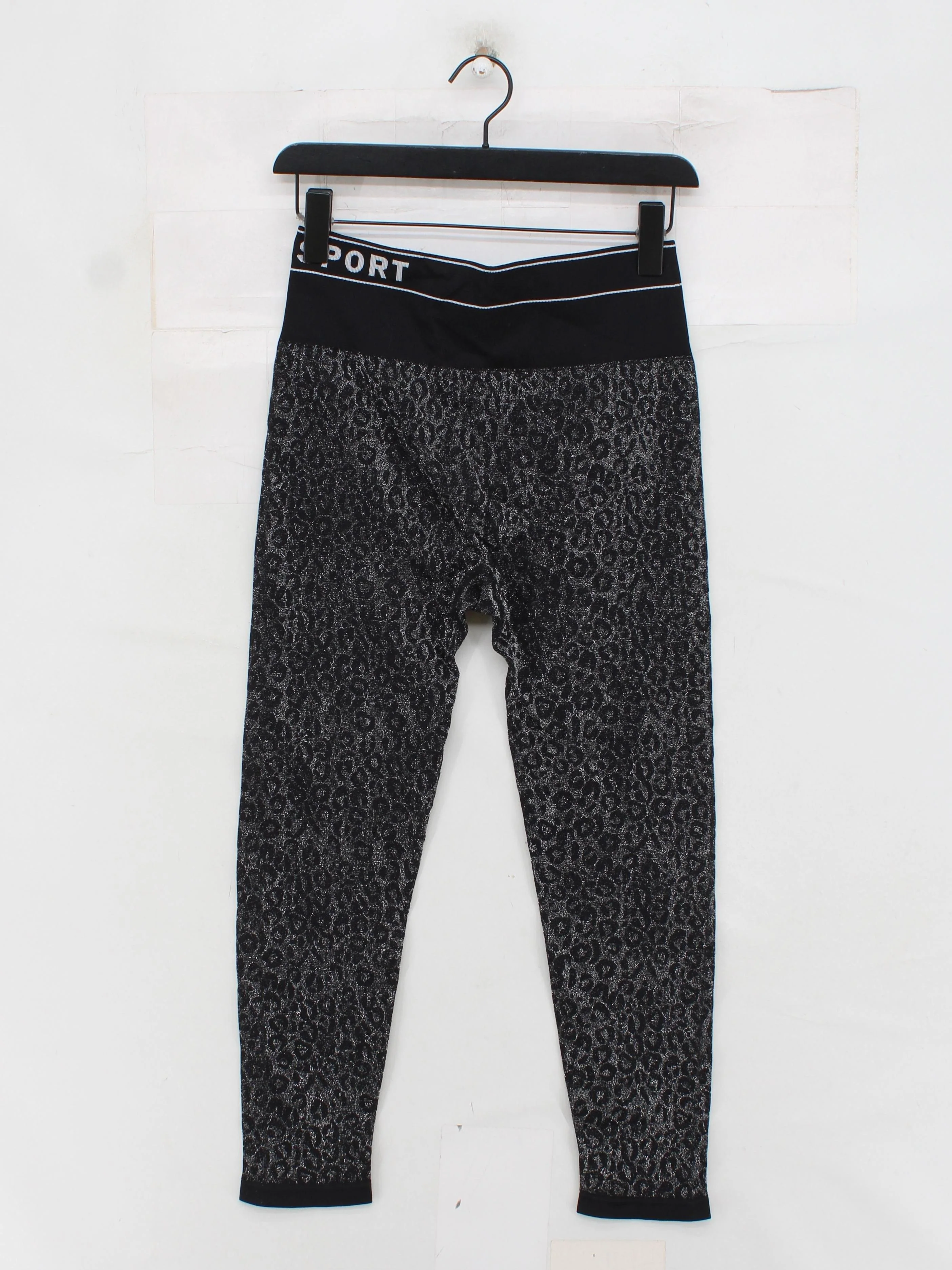 DKNY Women's Leggings W 26 in Black Animal Print 100% Other Full length - Image 2
