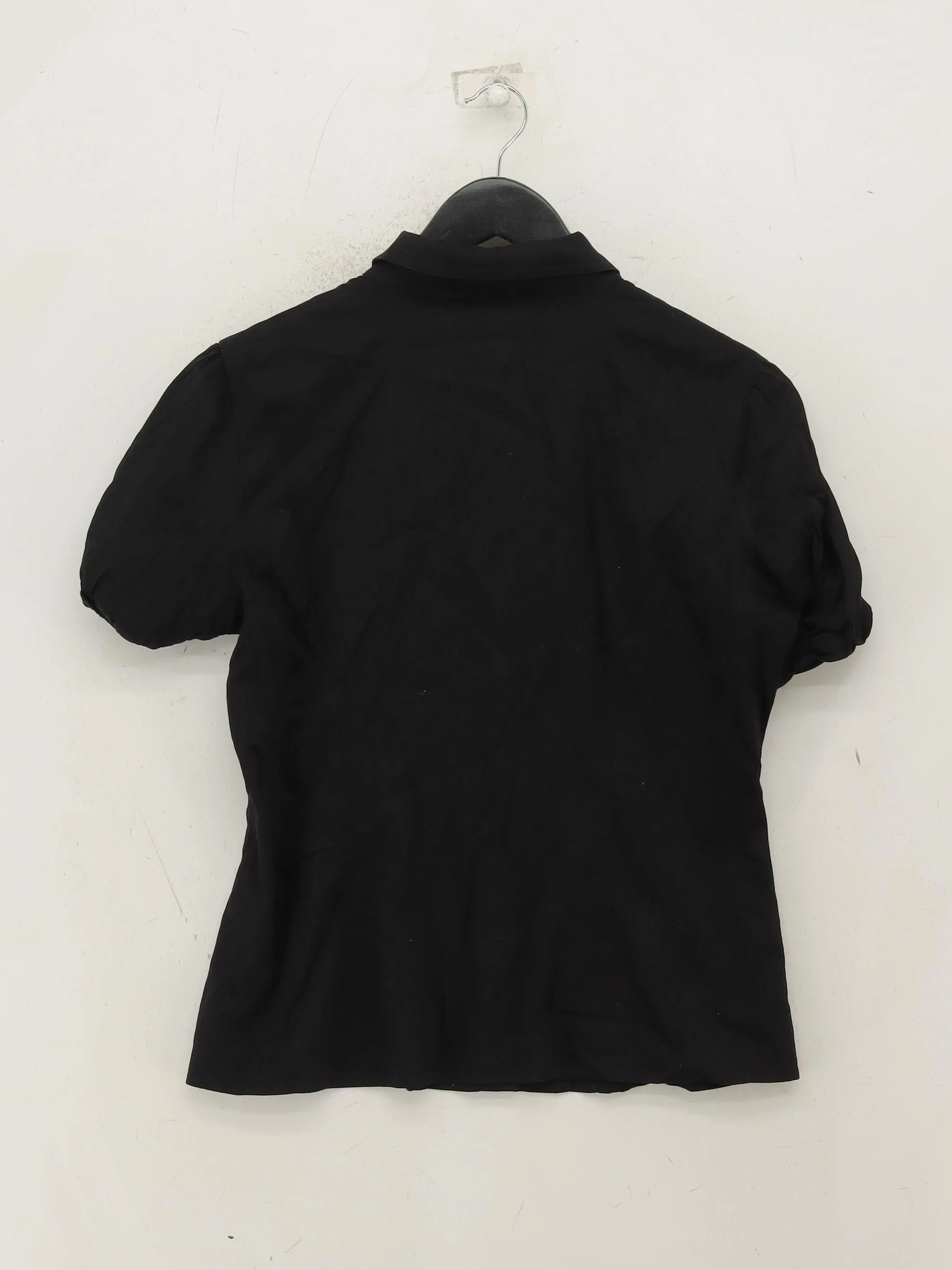 DKNY Women's Shirt S Black Cotton with Elastane Short Sleeve Collared Basic - Image 2