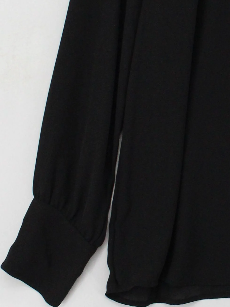 DKNY Women's Top L Black 100% Polyester Long Sleeve V-Neck Basic - Image 4