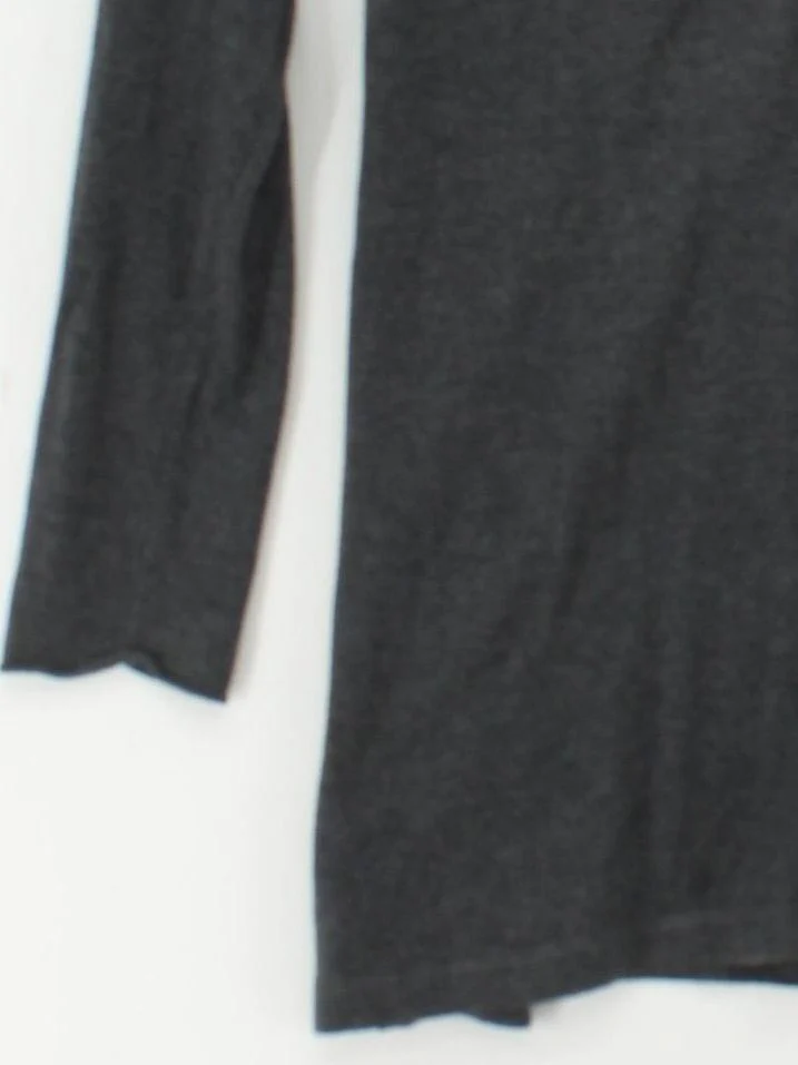 DKNY Women's Top L Grey Cotton with Acrylic Long Sleeve V-Neck Basic - Image 4