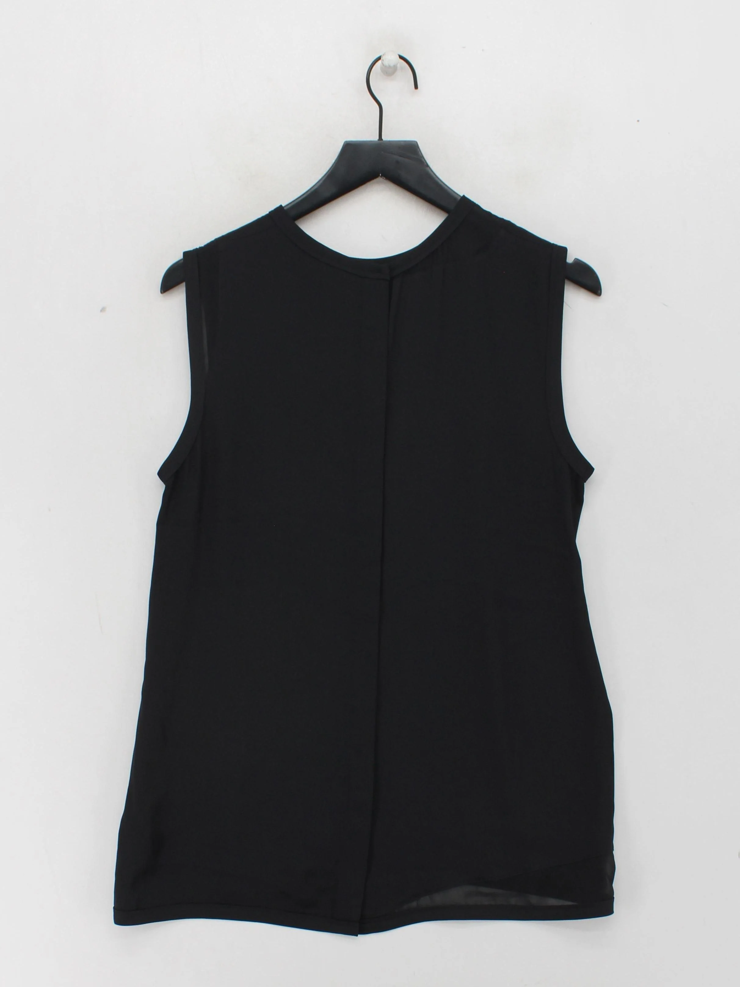 DKNY Women's Top M Black Silk with Elastane Sleeveless Round Neck Basic - Image 2