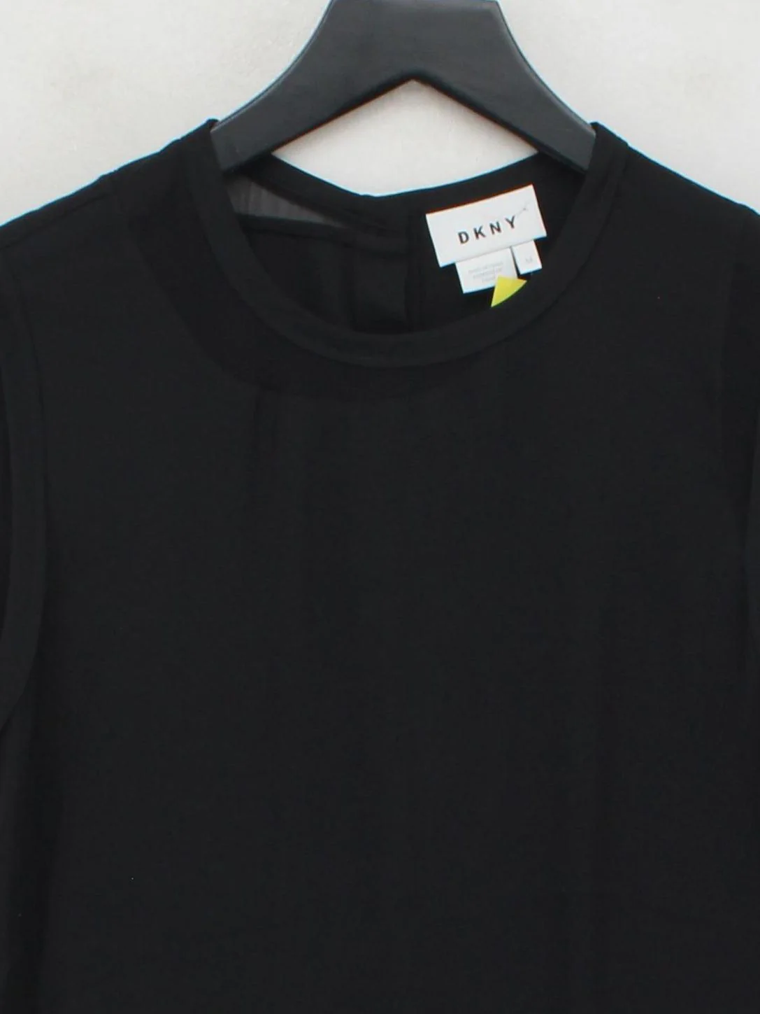 DKNY Women's Top M Black Silk with Elastane Sleeveless Round Neck Basic - Image 3