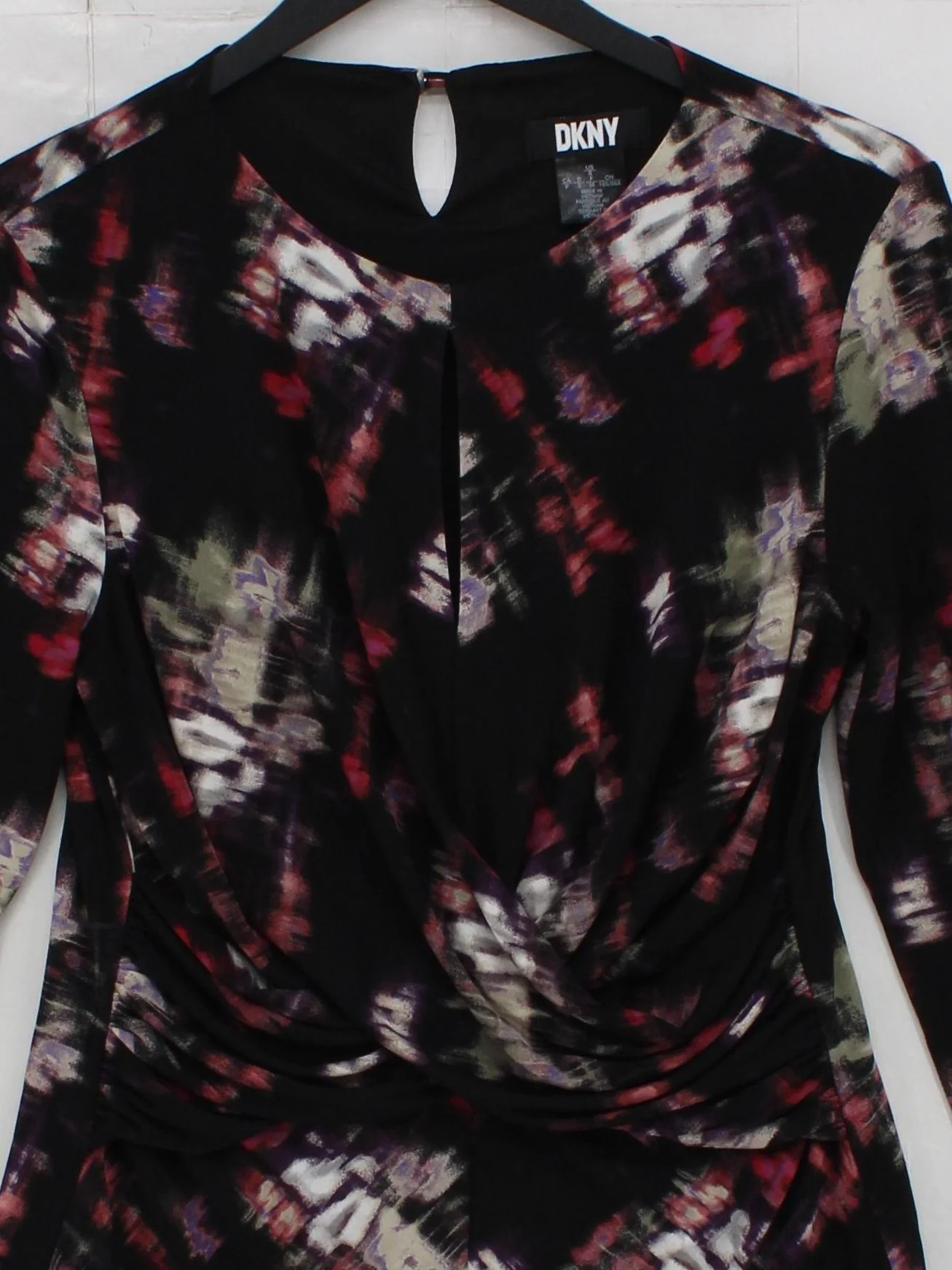 DKNY Women's Top S Black 100% Other Long Sleeve Round Neck Basic - Image 3