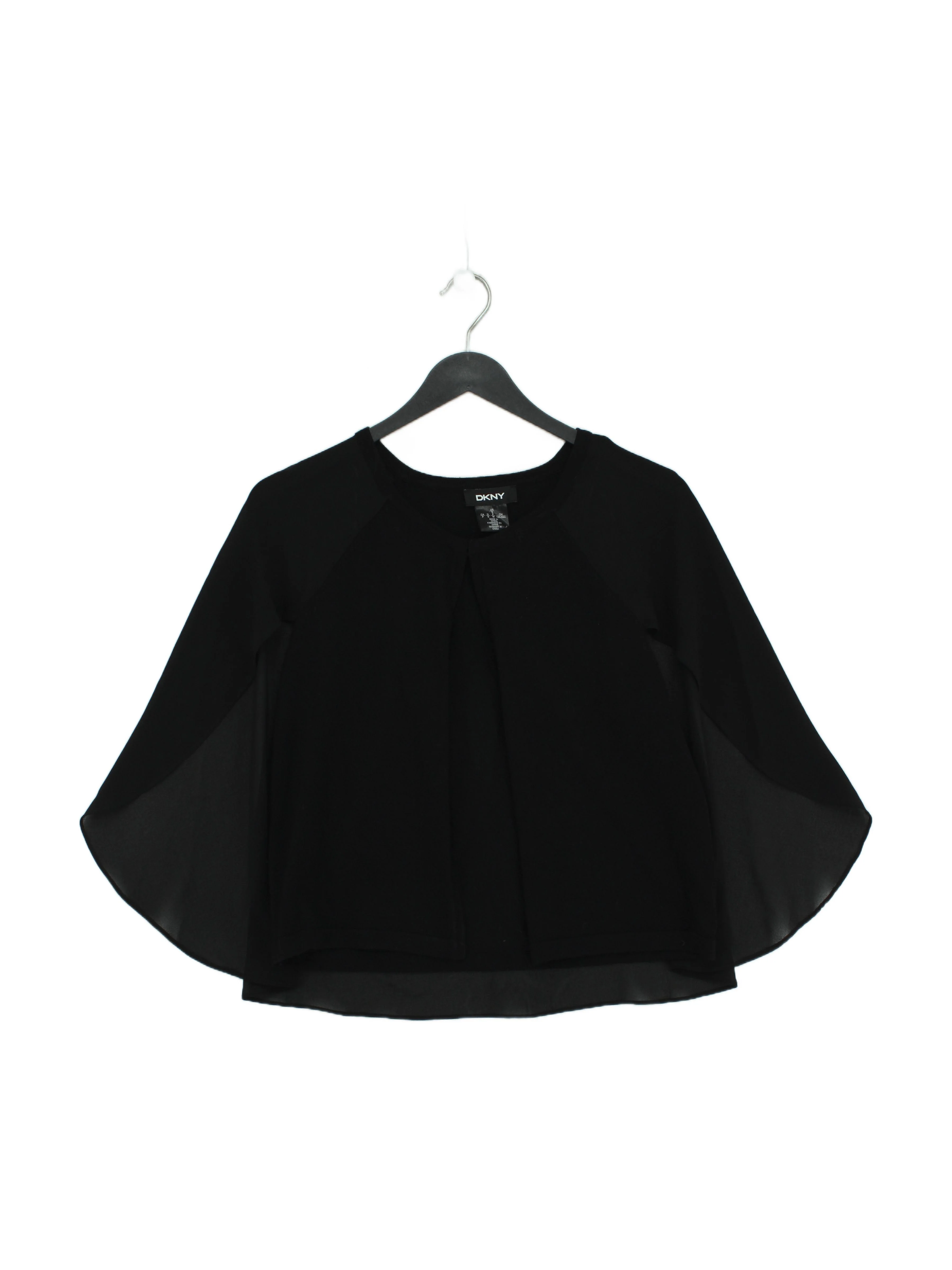 DKNY Women's Top S Black Rayon with Polyester Sleeveless Round Neck Basic