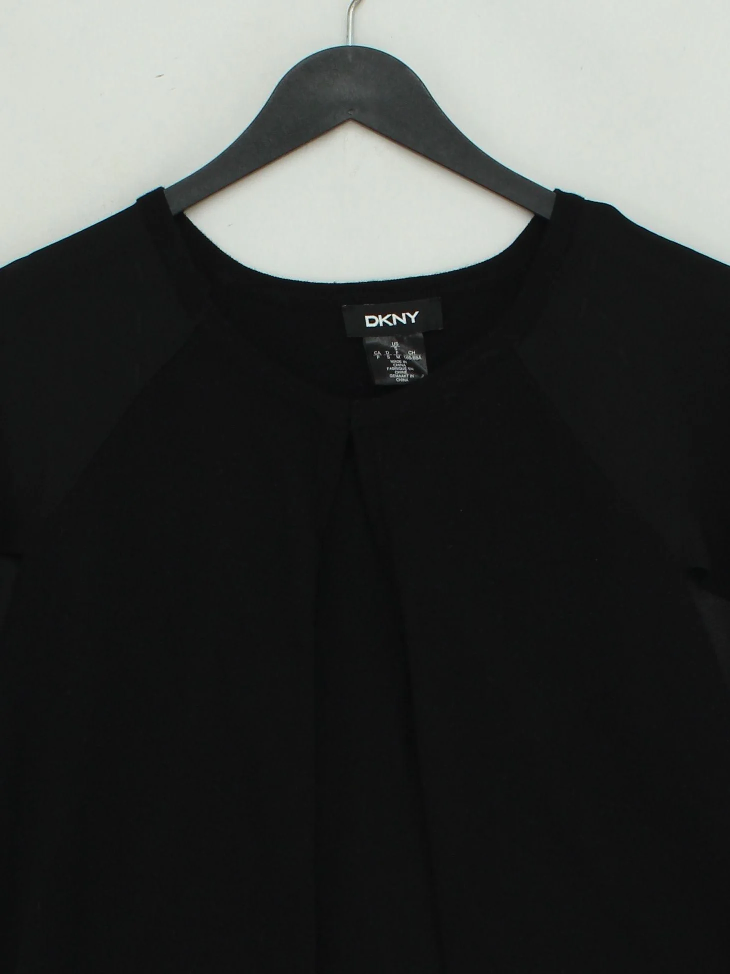 DKNY Women's Top S Black Rayon with Polyester Sleeveless Round Neck Basic - Image 3
