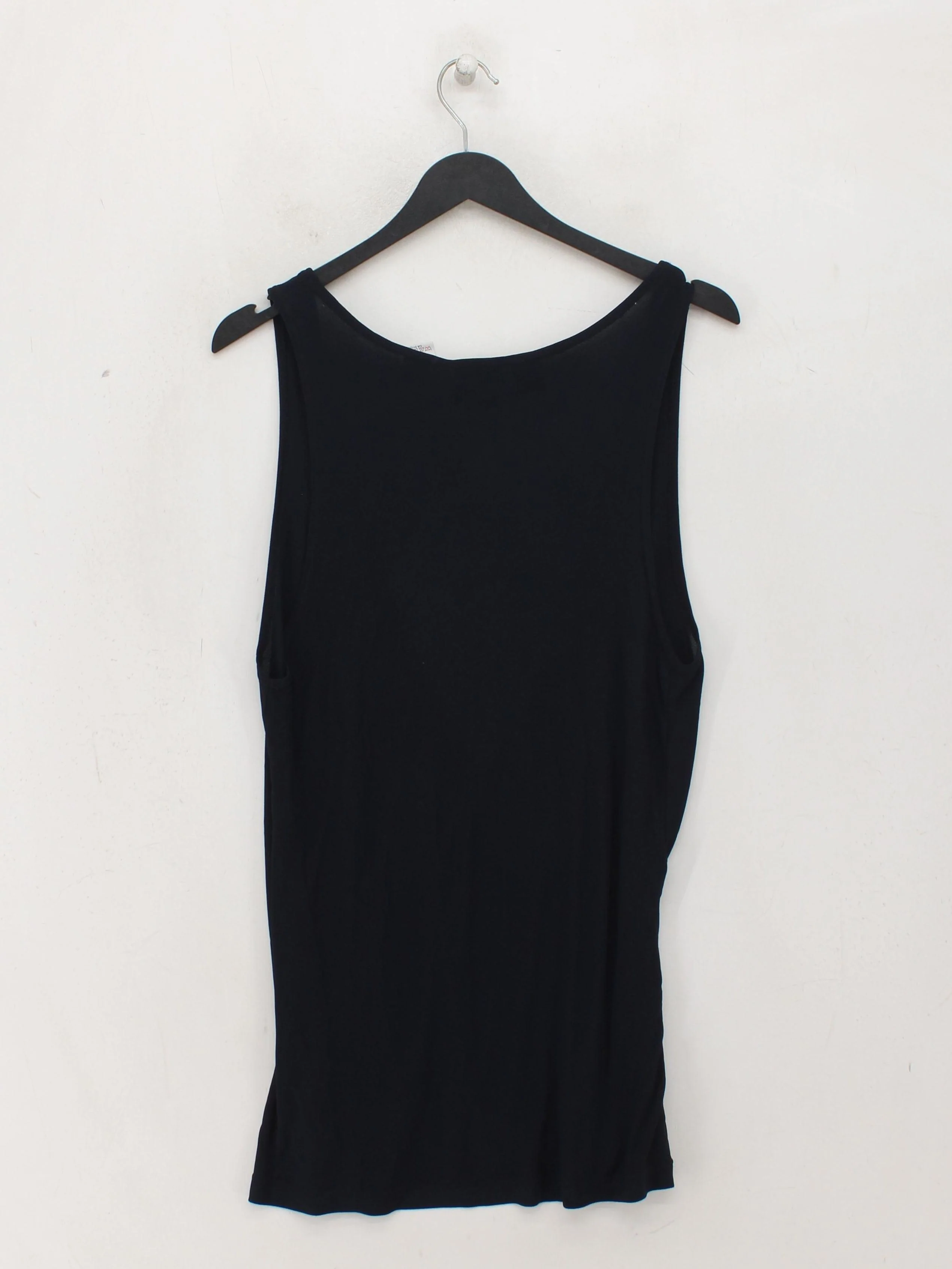 DKNY Women's Top UK 10 Black 100% Other Sleeveless V-Neck Basic - Image 2