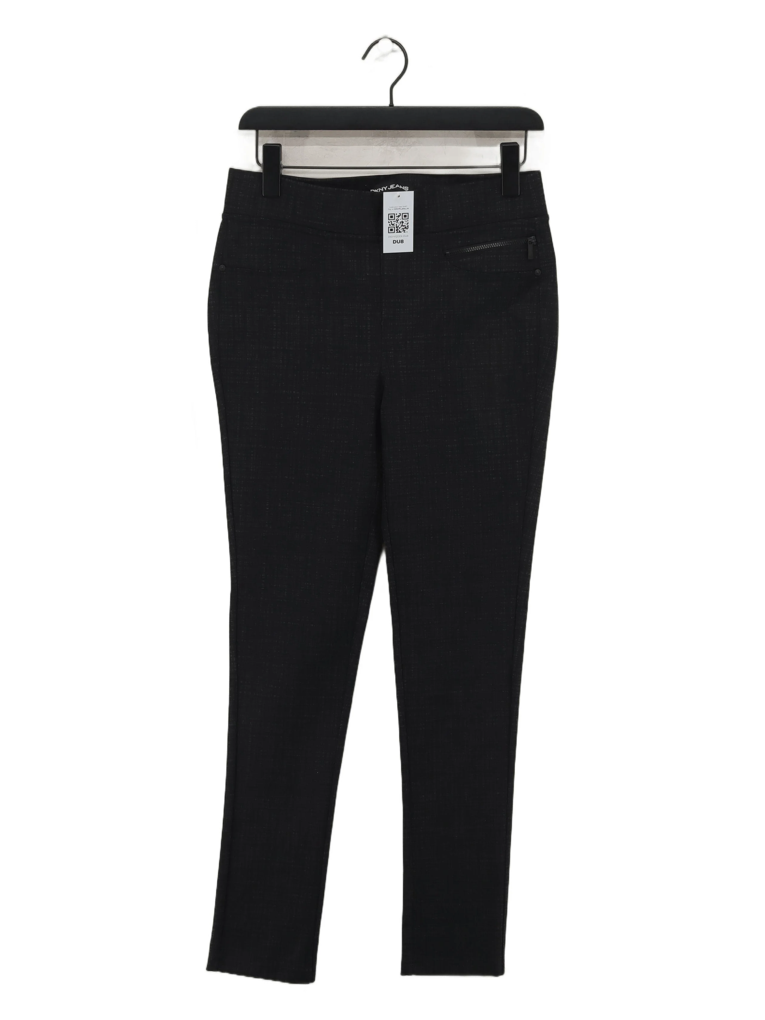 DKNY Women's Trousers S Grey Polyester with Viscose, Elastane Straight Chino