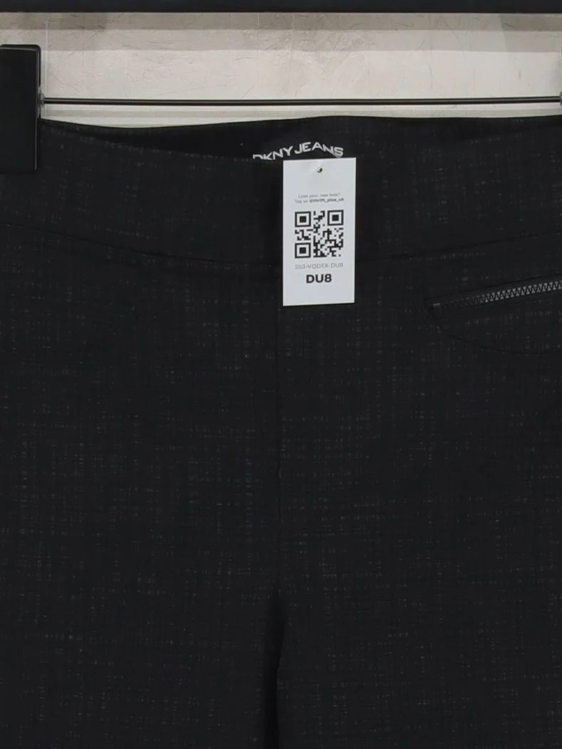DKNY Women's Trousers S Grey Polyester with Viscose, Elastane Straight Chino - Image 3