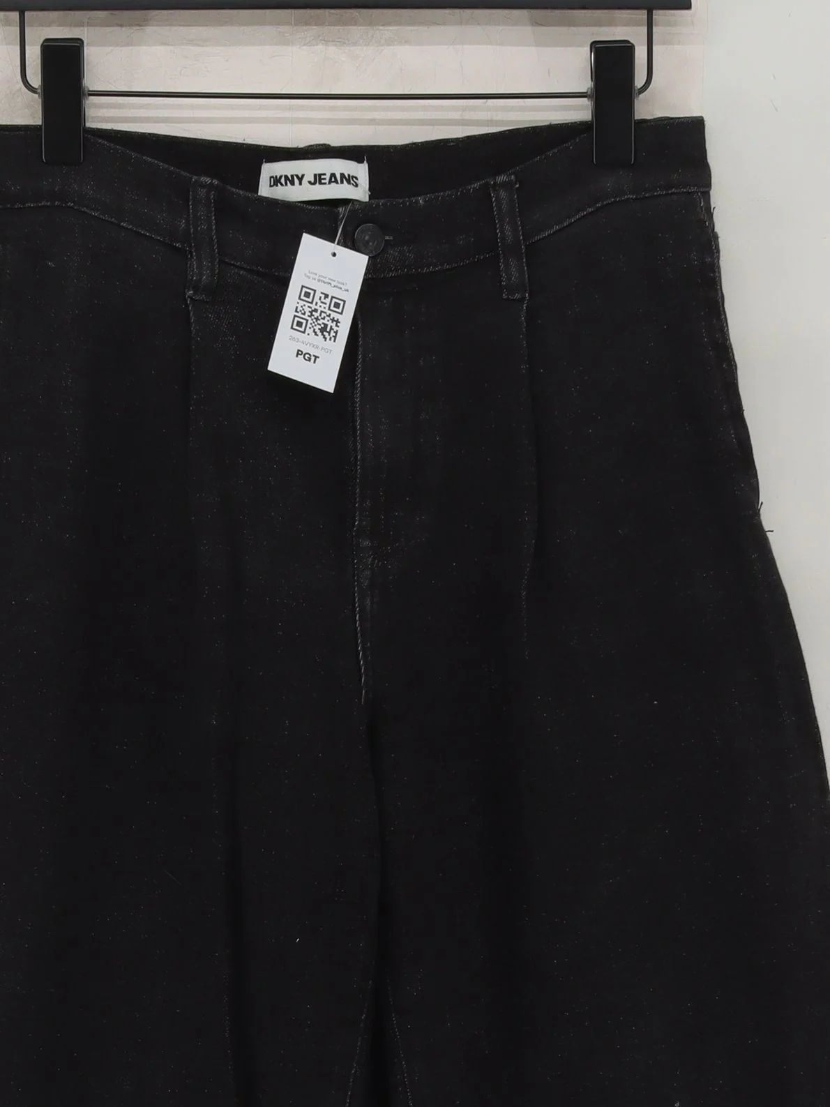 DKNY Women's Trousers W 29 in Black 100% Other Wide-Leg Chino - Image 3