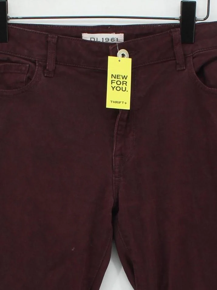 DL1961 Women's Jeans W 31 in Red Cotton with Polyester, Elastane Skinny - Image 3