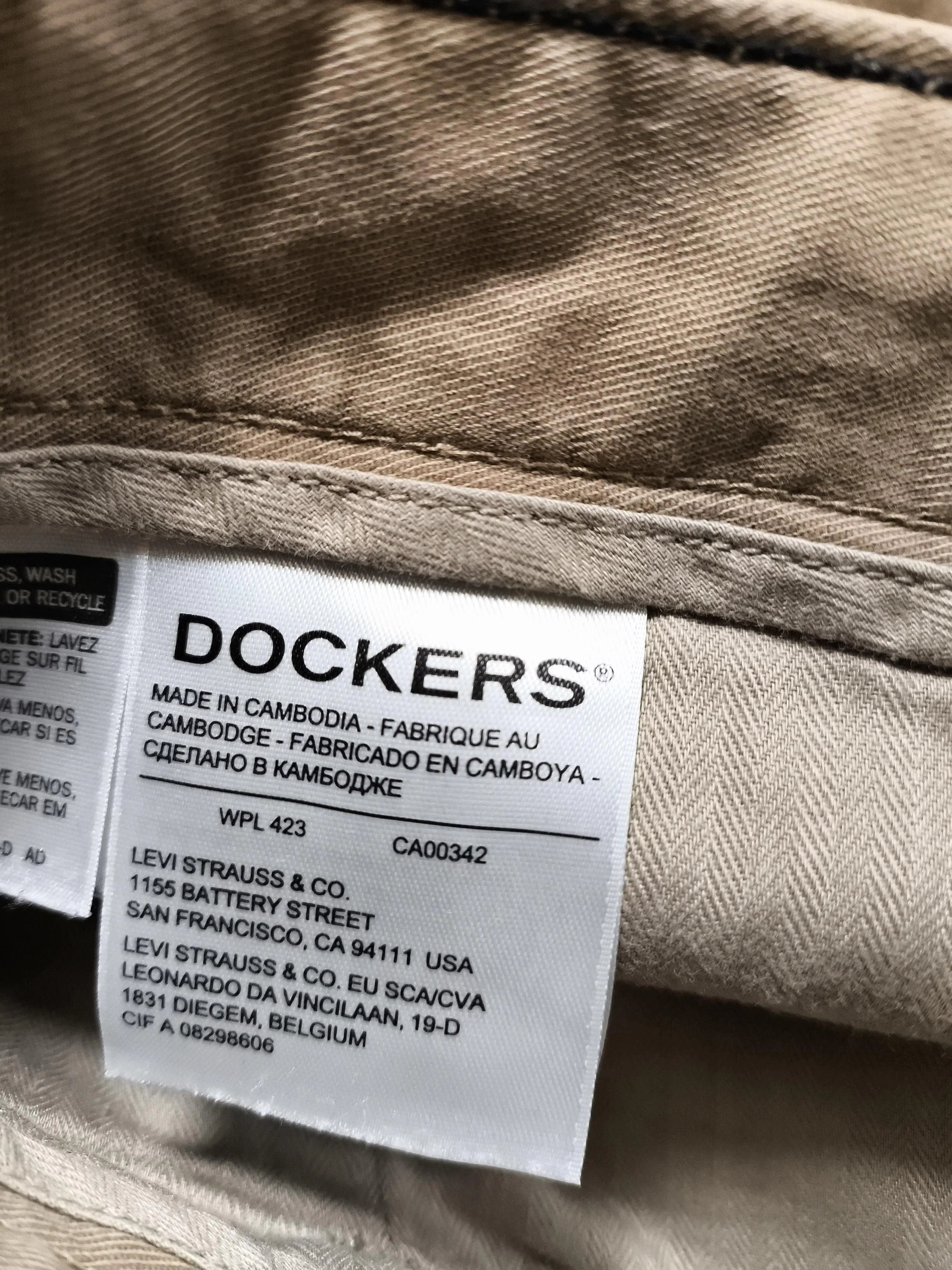 DOCKERS Men's Trousers W 32 in Tan Cotton with Elastane Straight Chino - Image 6