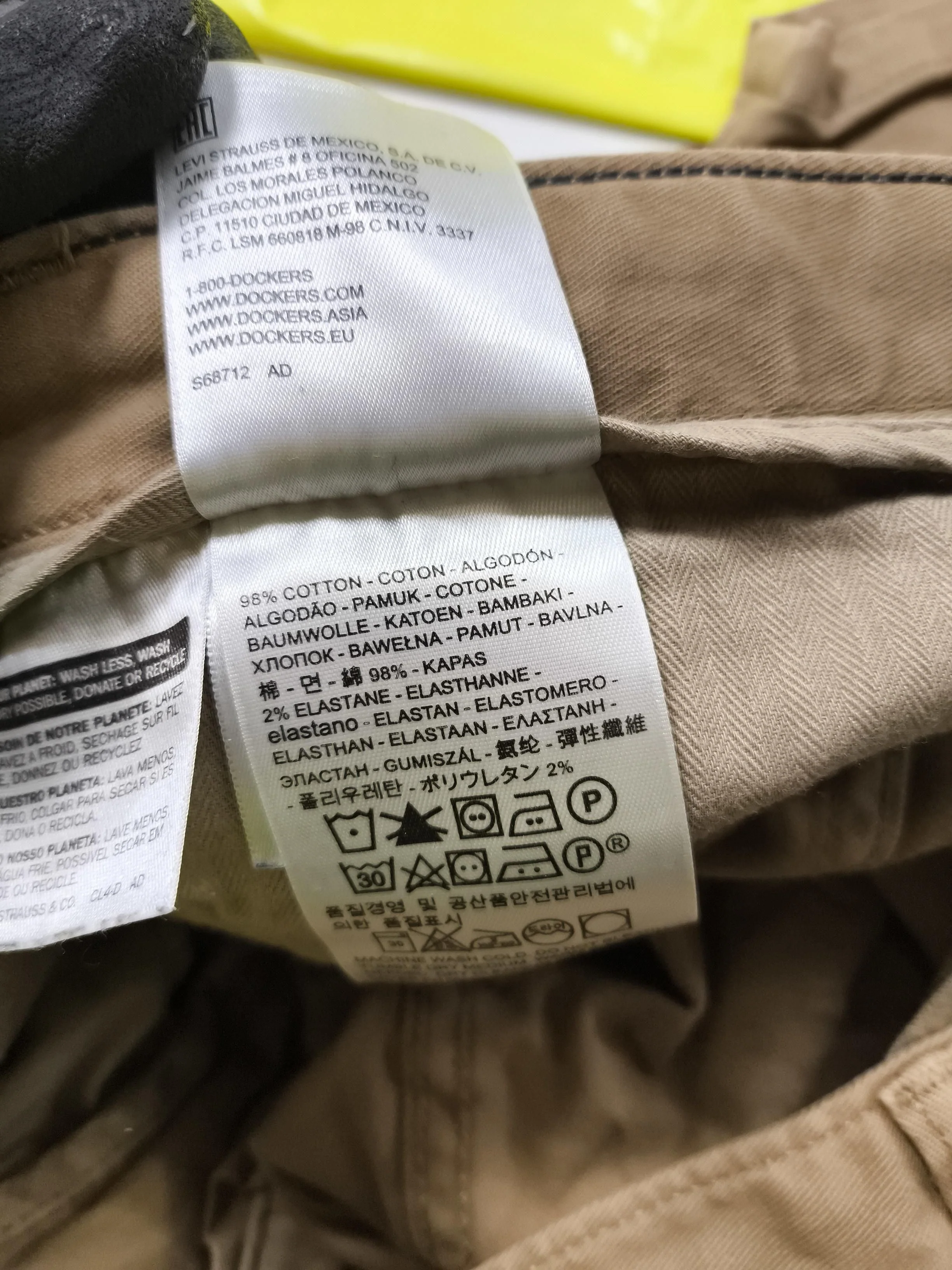 DOCKERS Men's Trousers W 32 in Tan Cotton with Elastane Straight Chino - Image 7