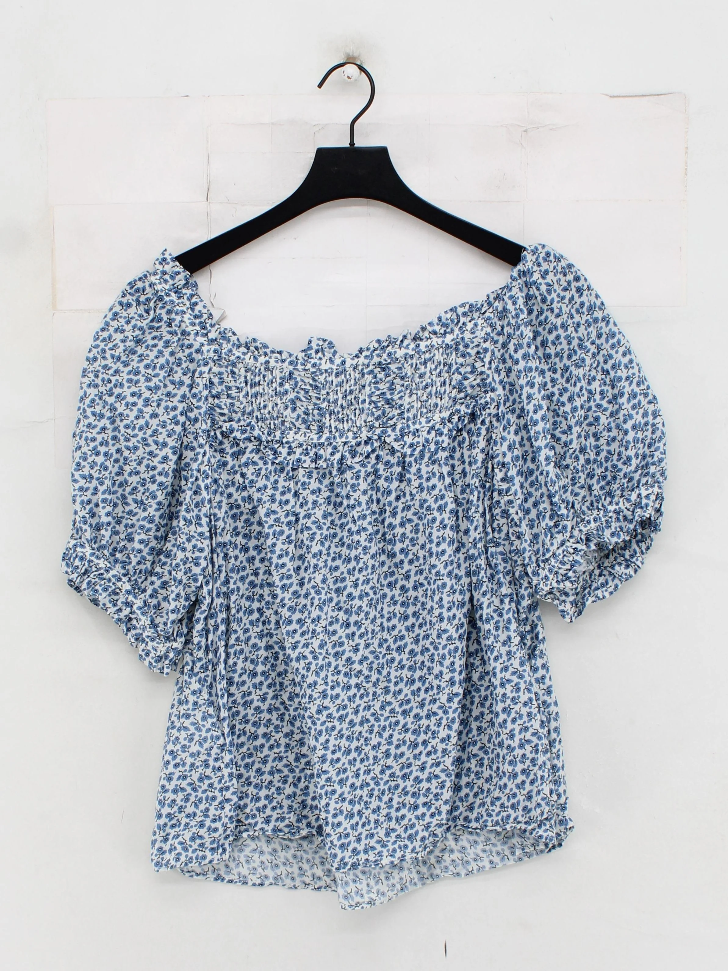 Doen Women's Top L Multi Floral 100% Cotton Short Sleeve Square Neck Basic - Image 2