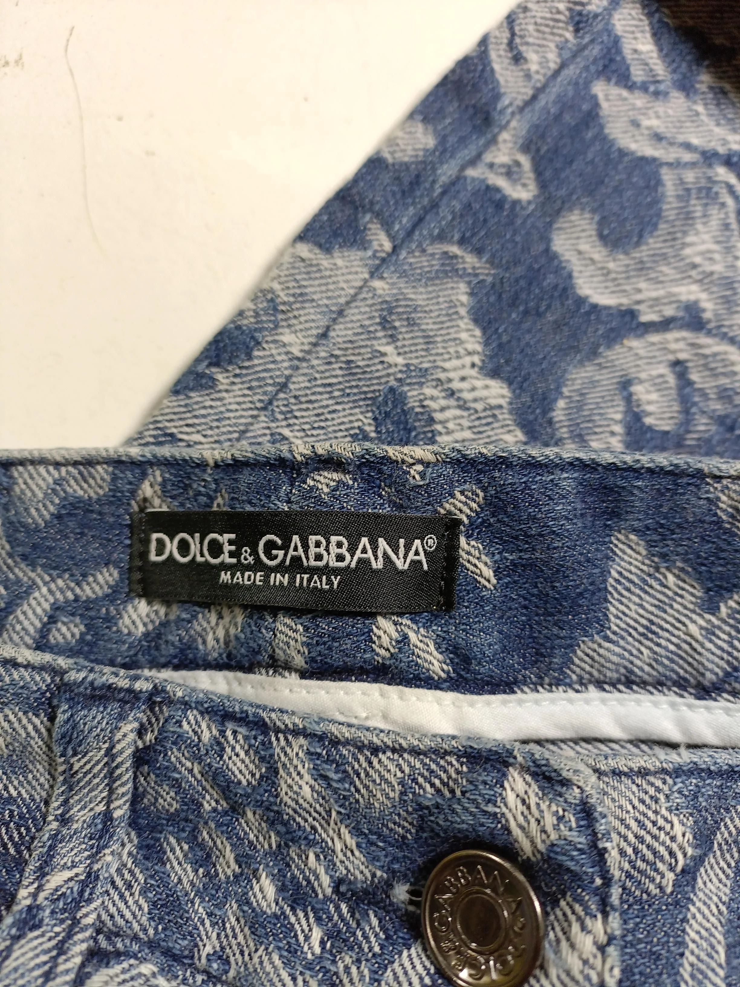 Dolce & Gabbana Men's Jeans L Blue Paisley Cotton with Elastane Straight - Image 5