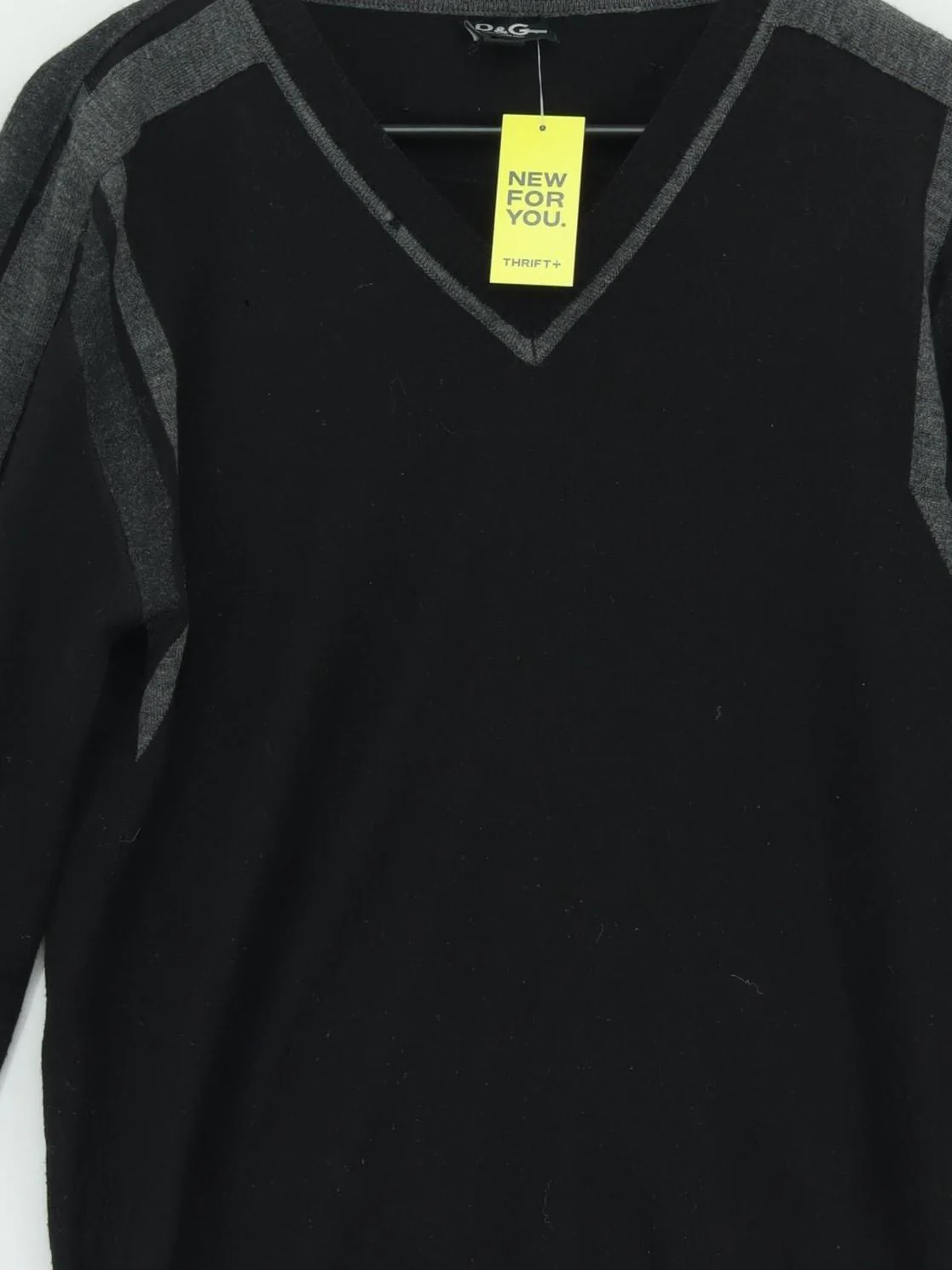 Dolce & Gabbana Men's Jumper M Black Wool with Acetate V-Neck Pullover - Image 3