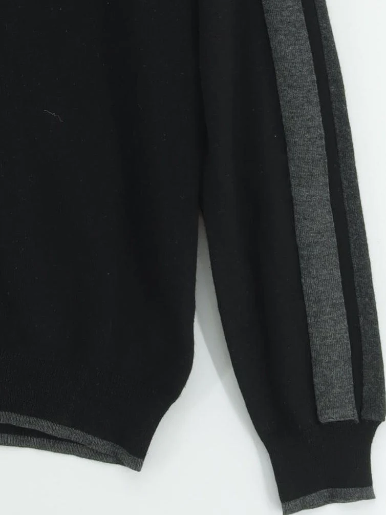 Dolce & Gabbana Men's Jumper M Black Wool with Acetate V-Neck Pullover - Image 4