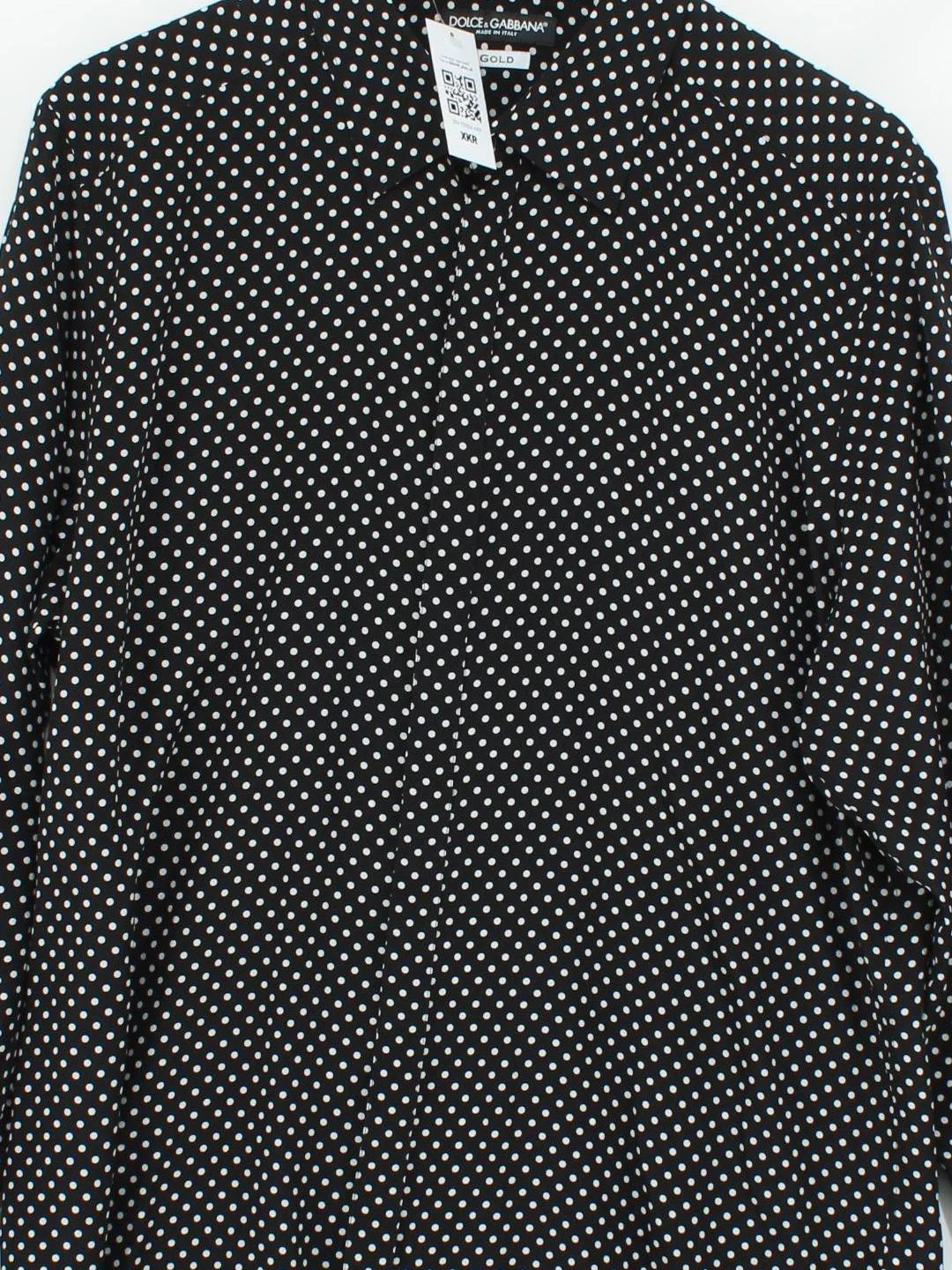 Dolce & Gabbana Men's Shirt L Black Polkadot 100% Silk Basic - Image 3