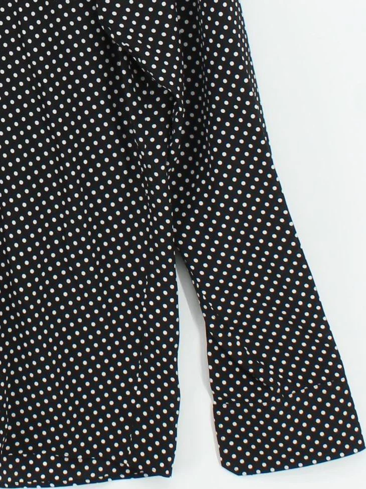 Dolce & Gabbana Men's Shirt L Black Polkadot 100% Silk Basic - Image 4