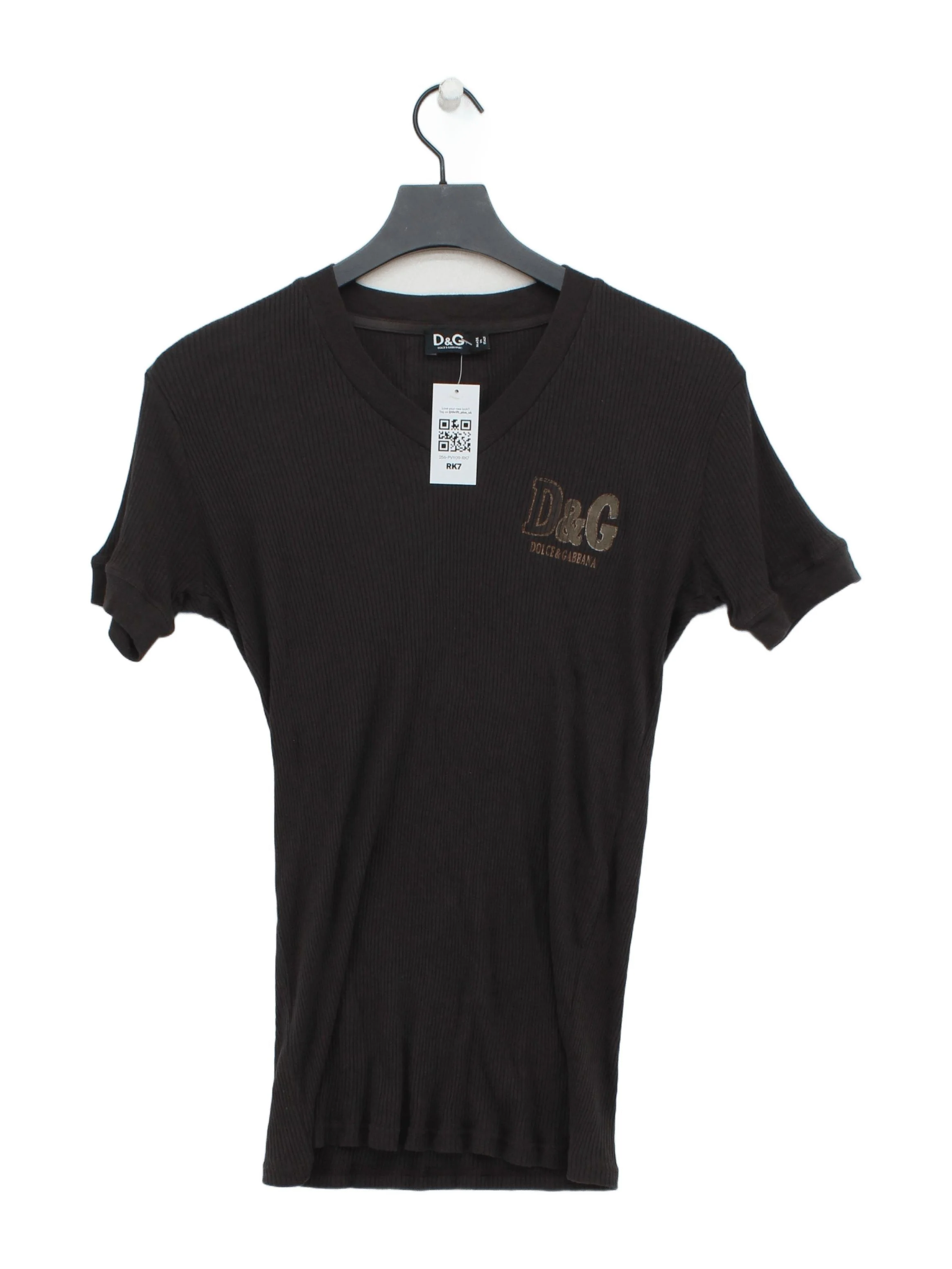 Dolce & Gabbana Men's T-Shirt L Brown 100% Cotton Basic