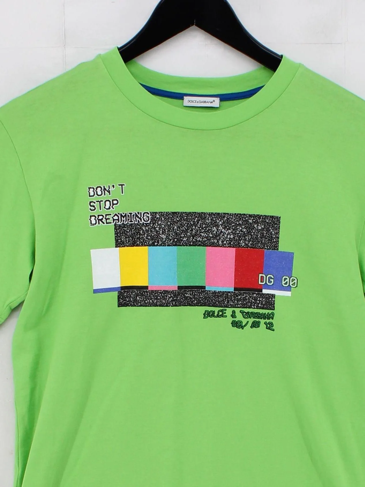 Dolce & Gabbana Men's T-Shirt M Green Graphic 100% Cotton Basic - Image 3